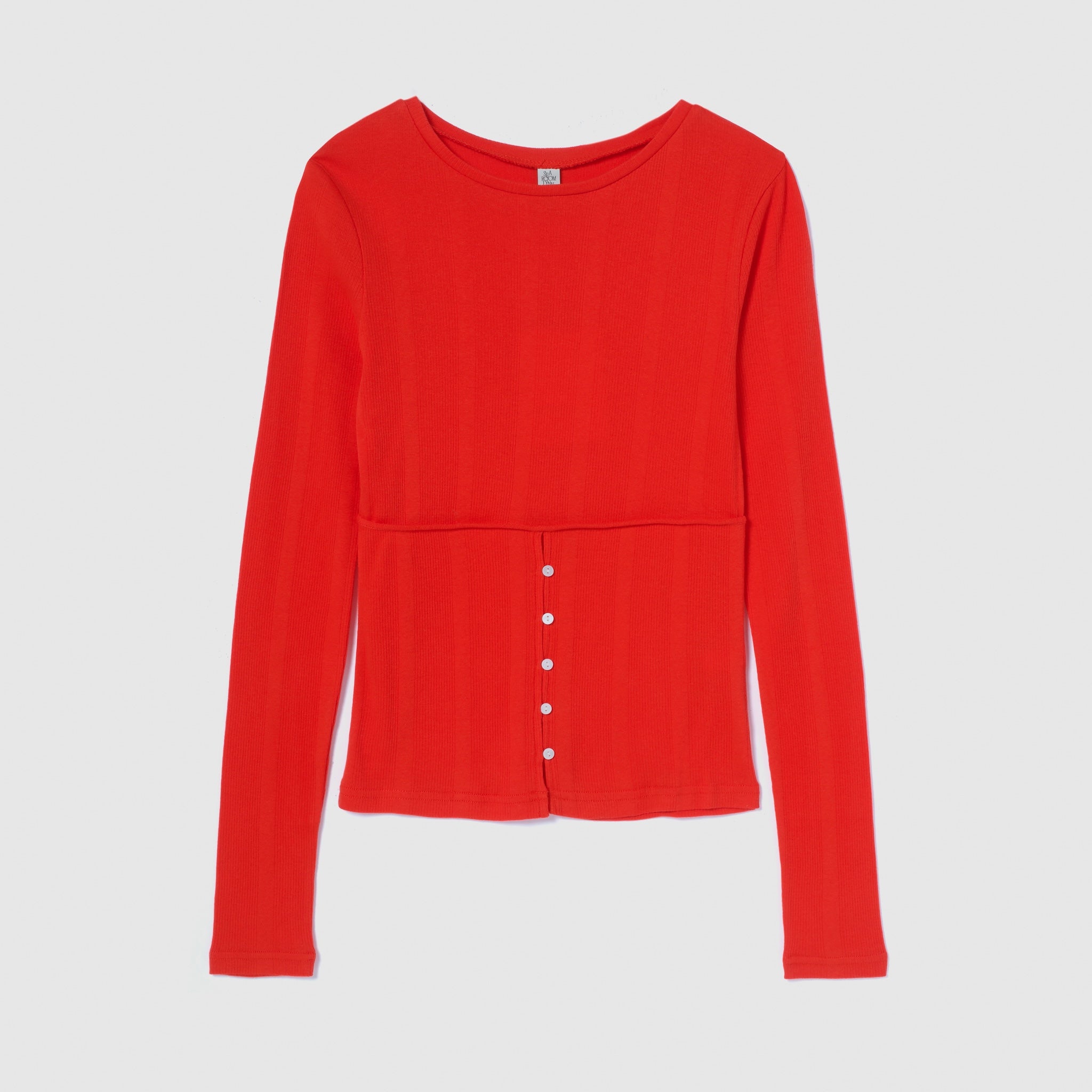 Soft sheer random RIB corset top