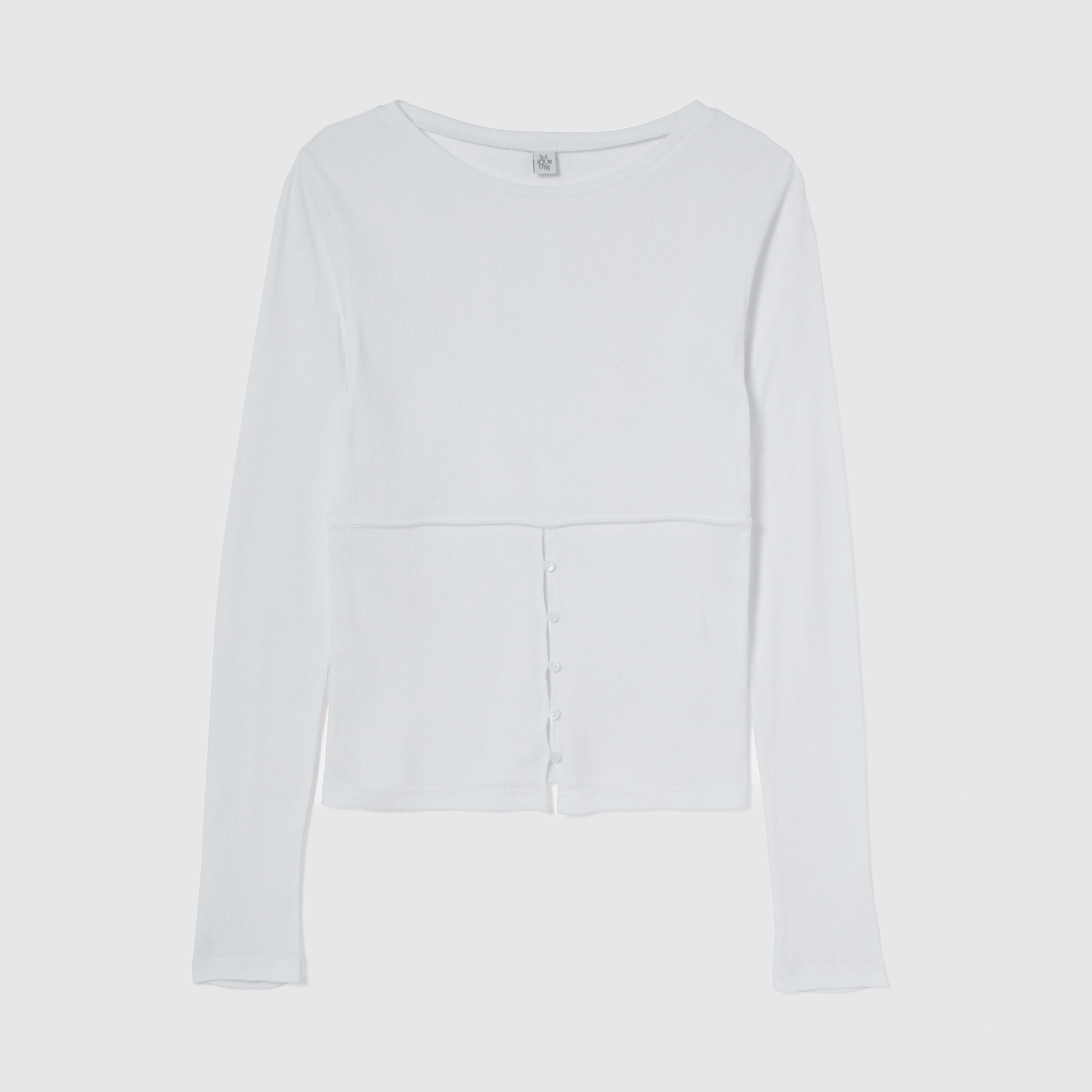 Soft sheer random RIB corset top