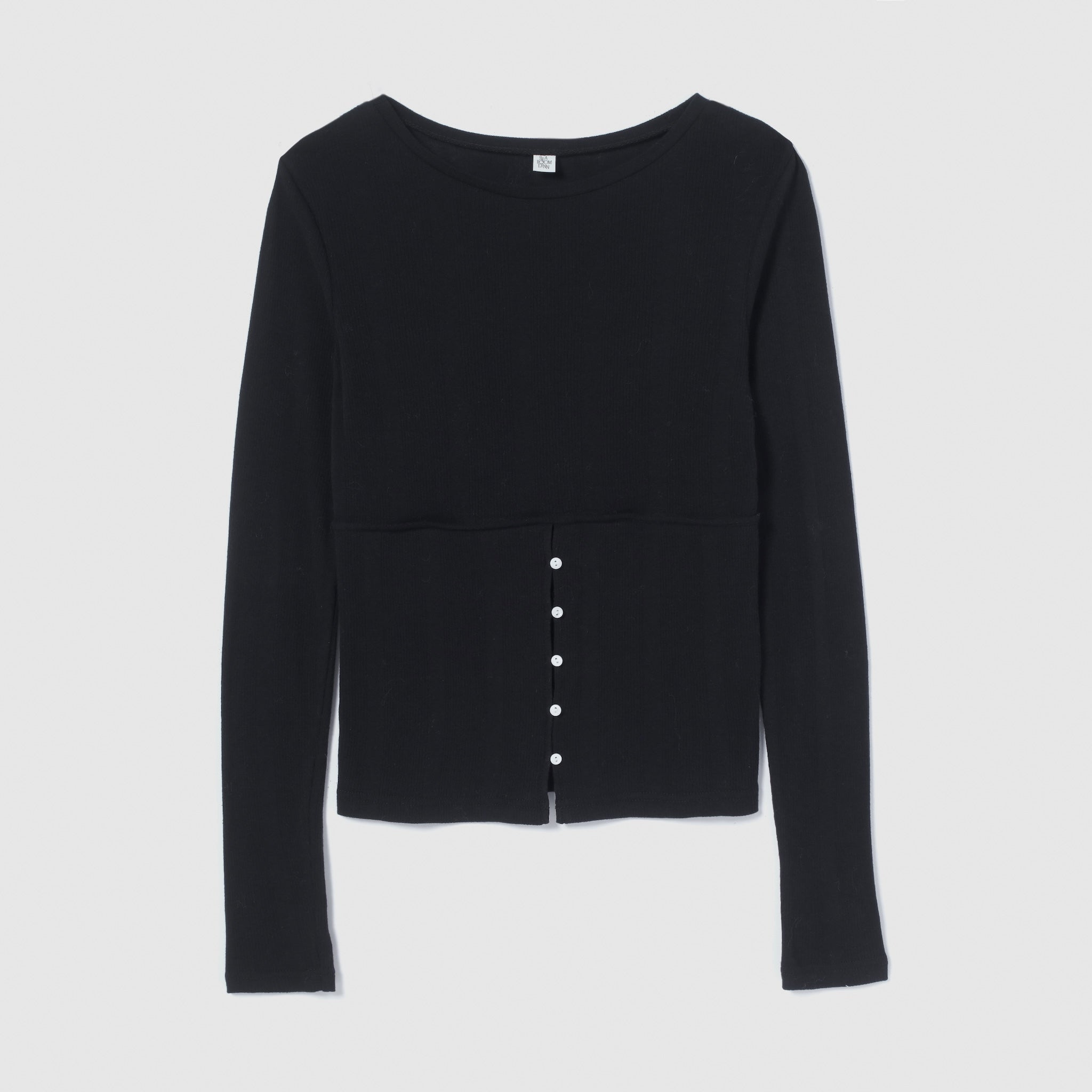 Soft sheer random RIB corset top