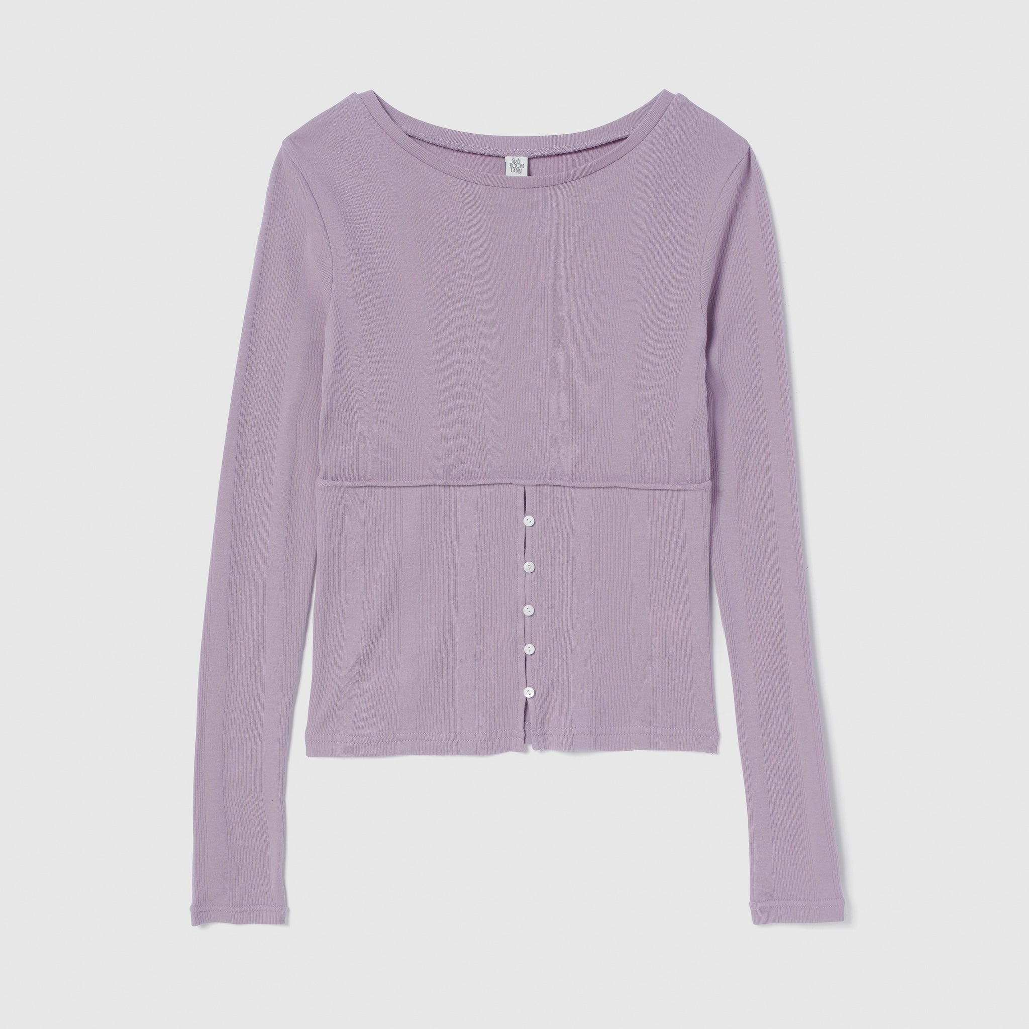 Soft sheer random RIB corset top