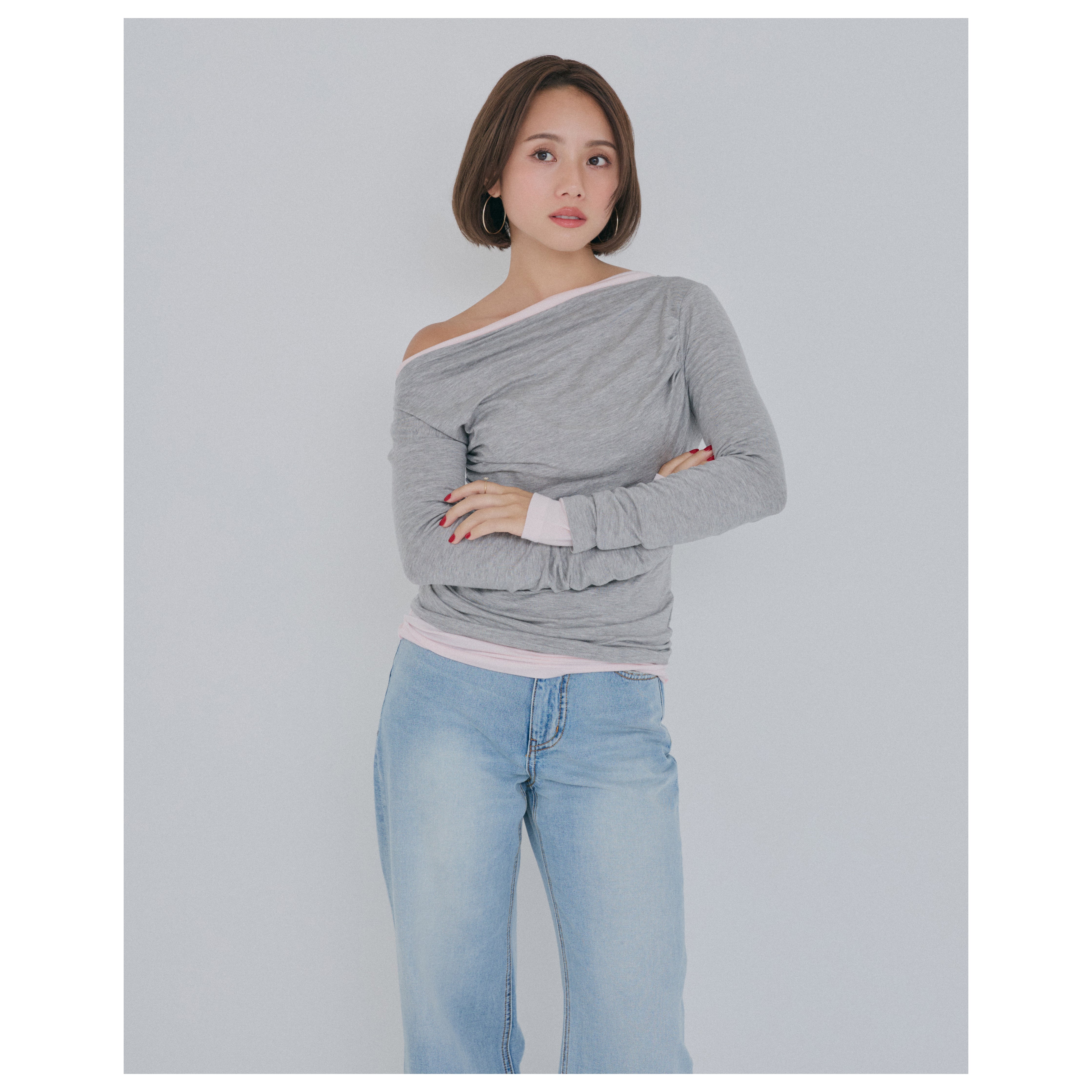 collab 2piece layered tops