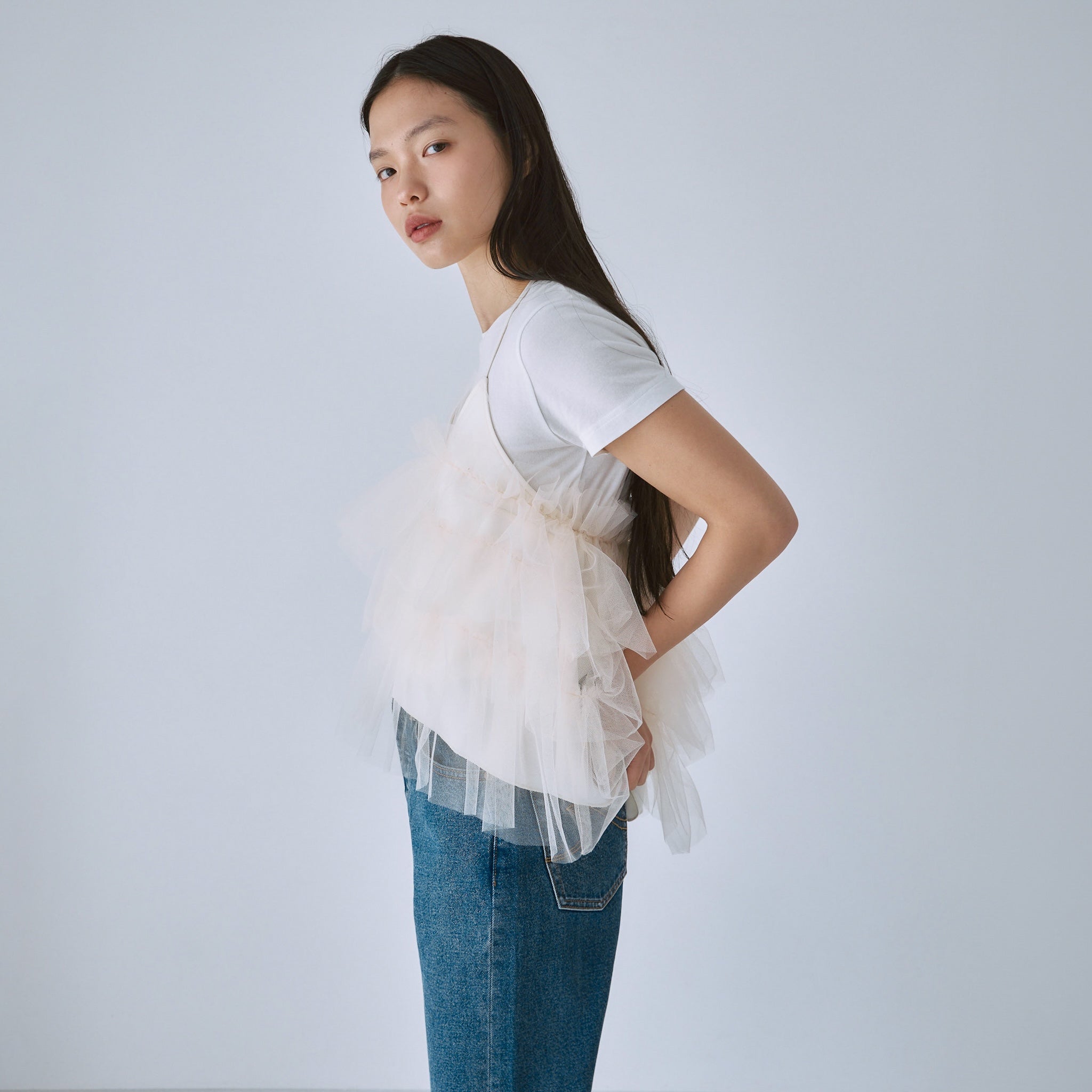 Halter Ribbon Tulle Round Camisole