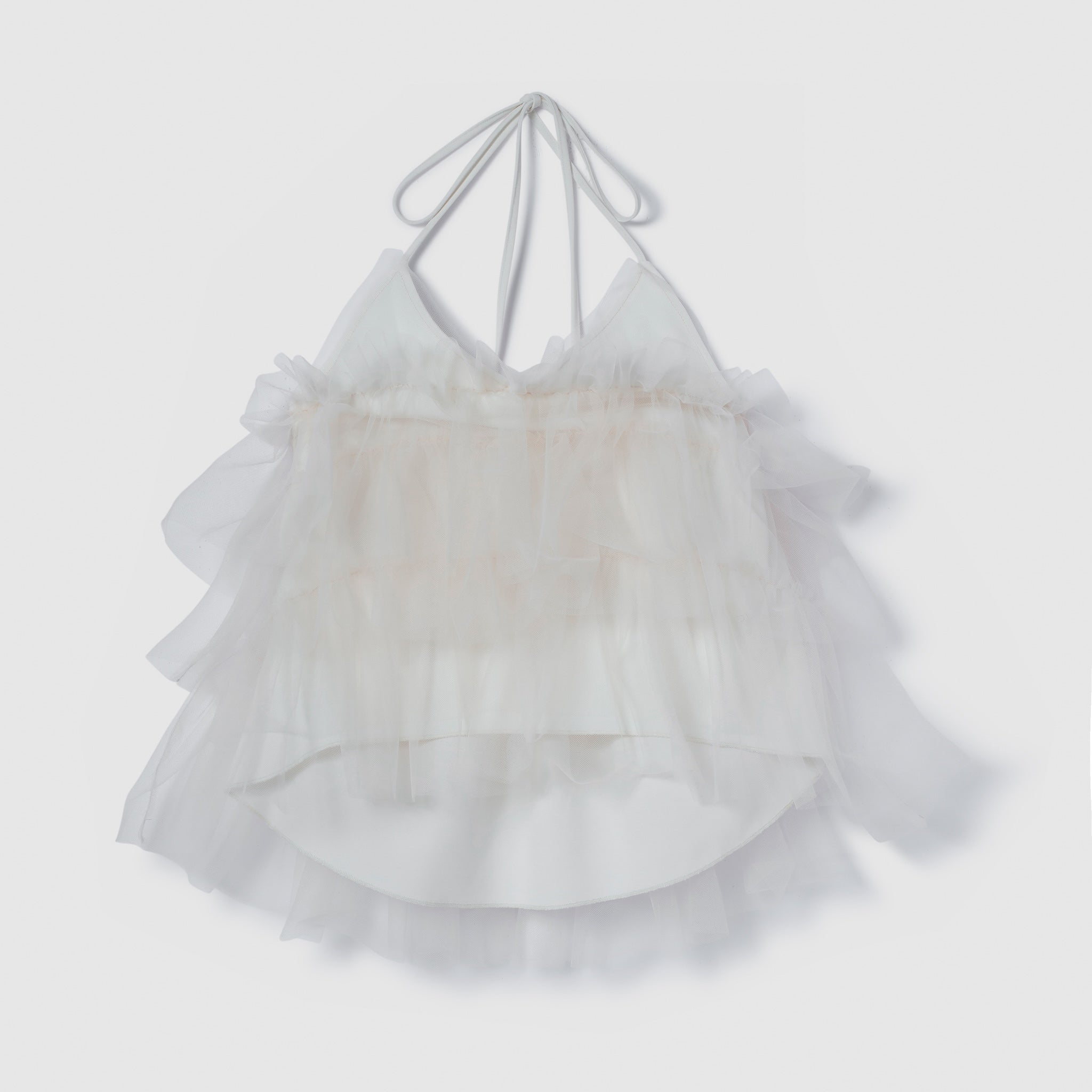 Halter Ribbon Tulle Round Camisole