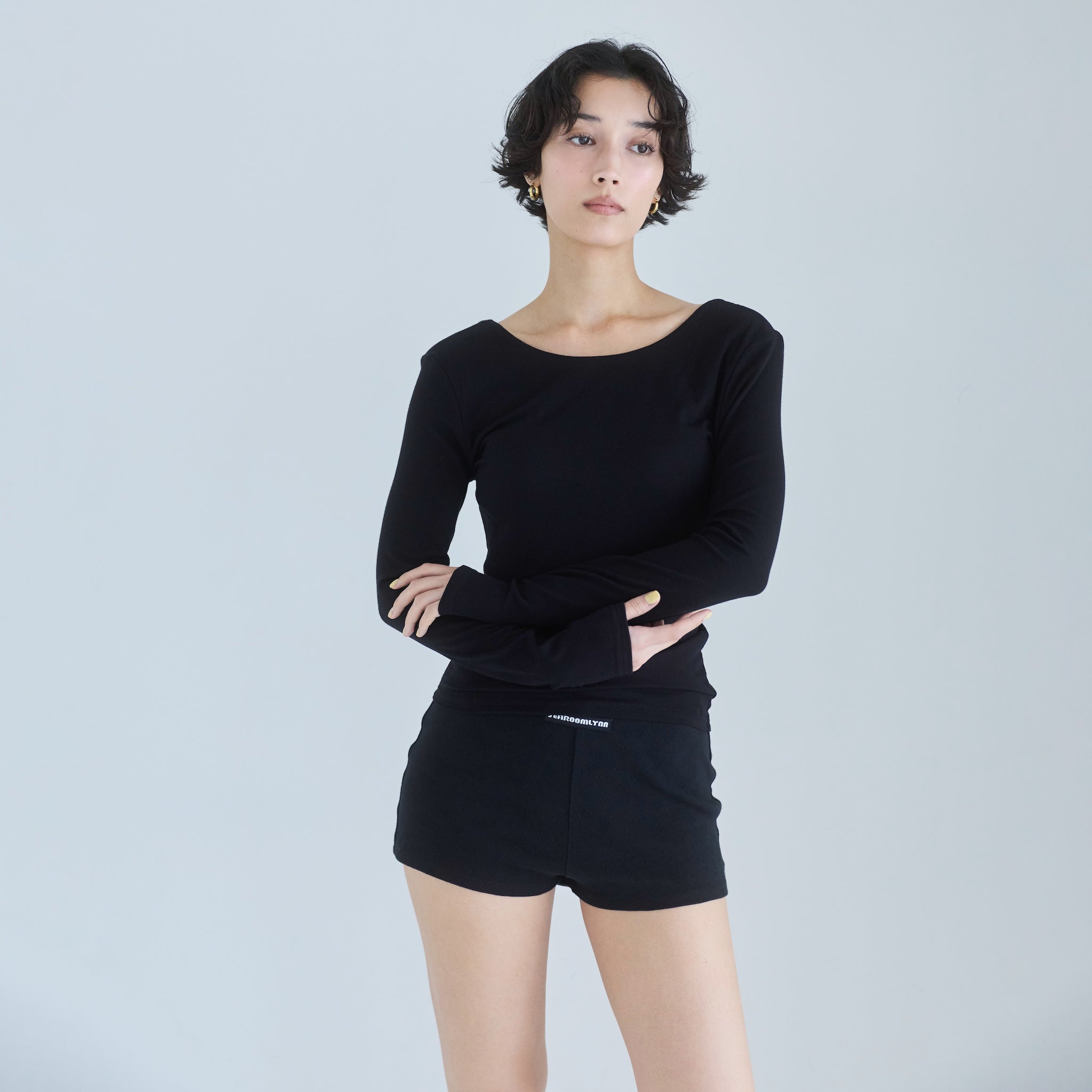 Fit Pad Marshmallow Back Open Long Sleeve