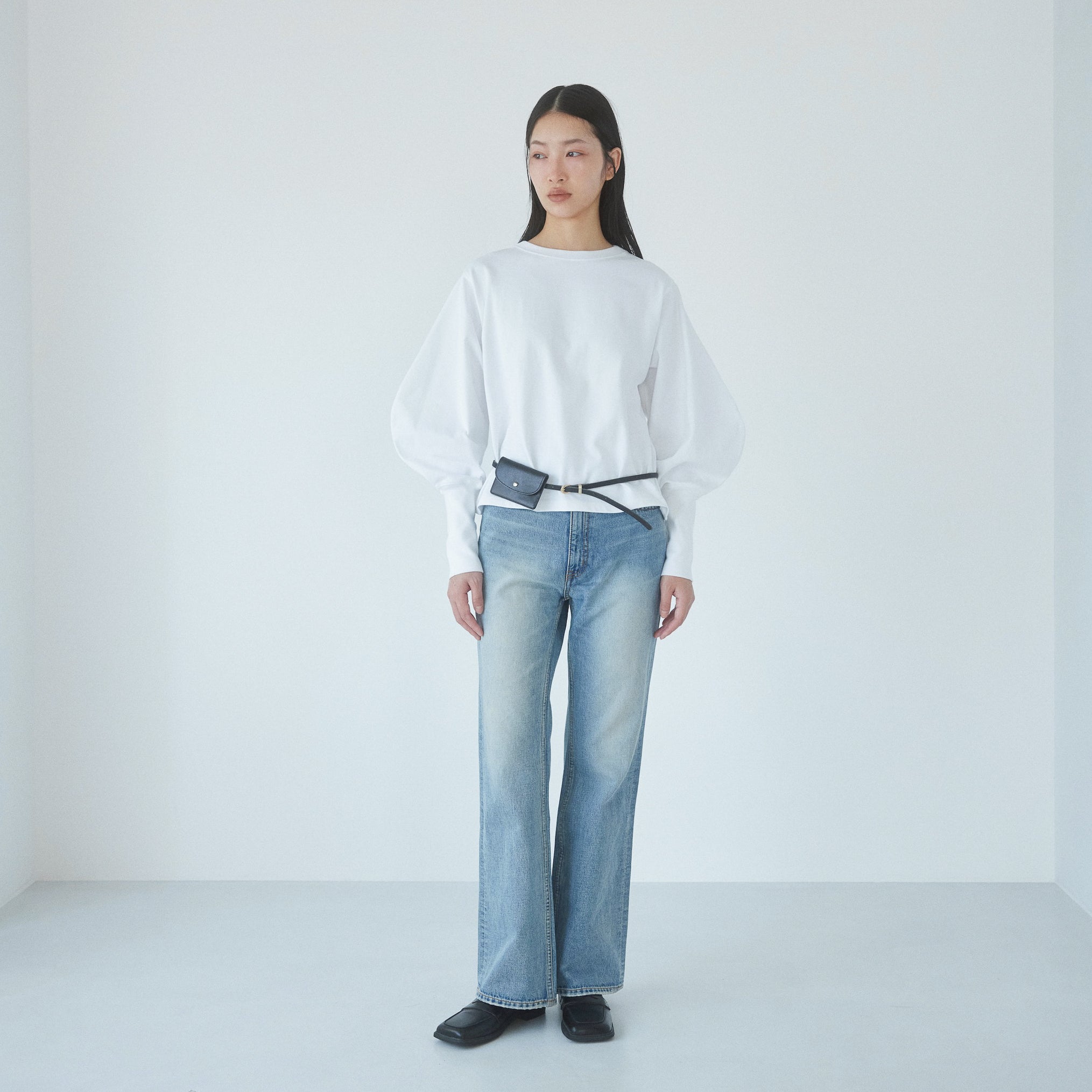 Wide sleeve cotton long tee