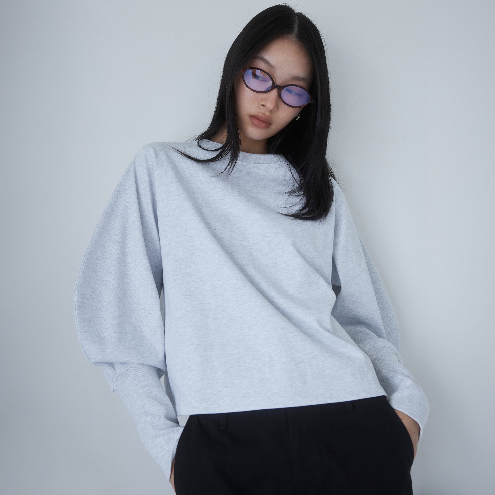 Wide sleeve cotton long tee