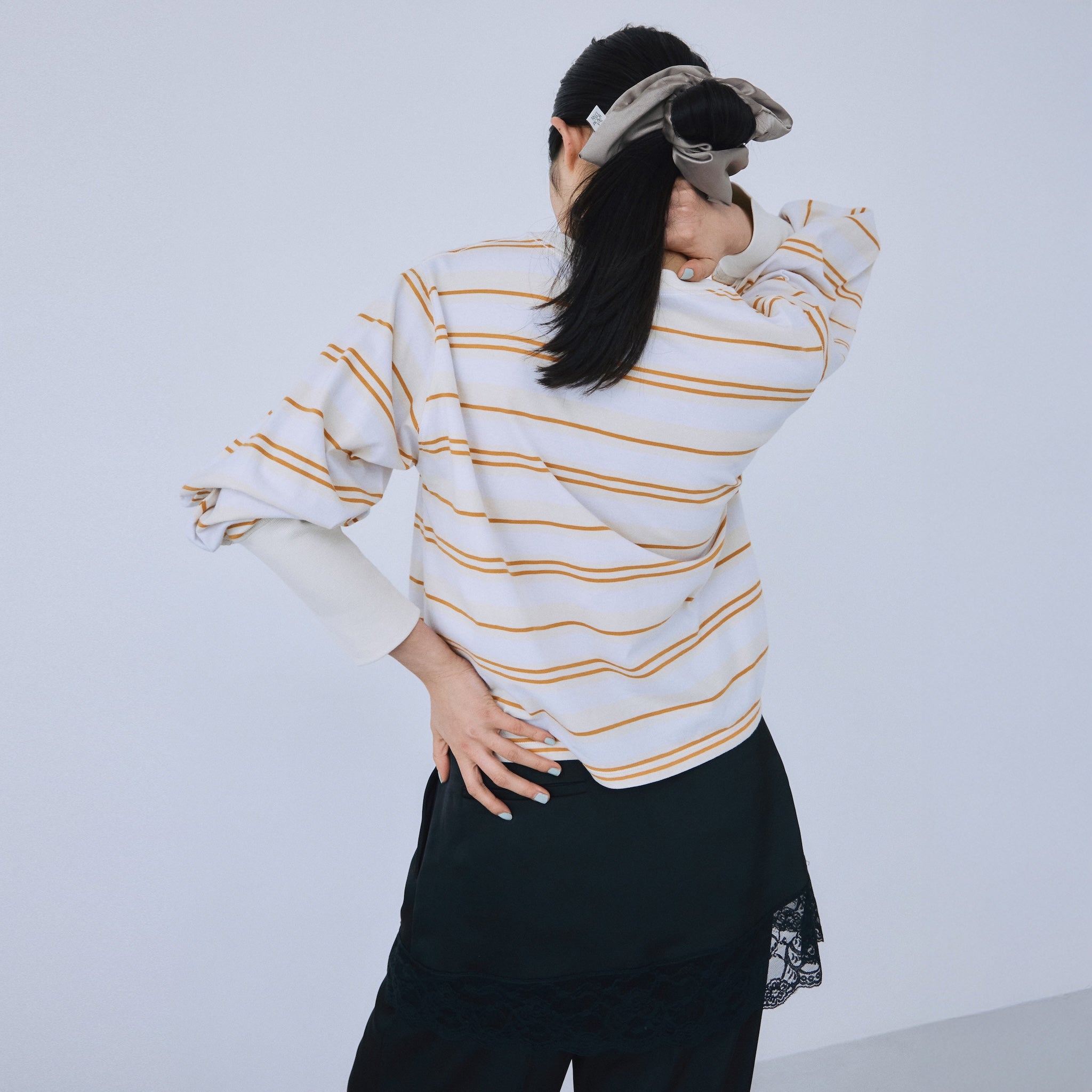 Wide sleeve cotton long tee