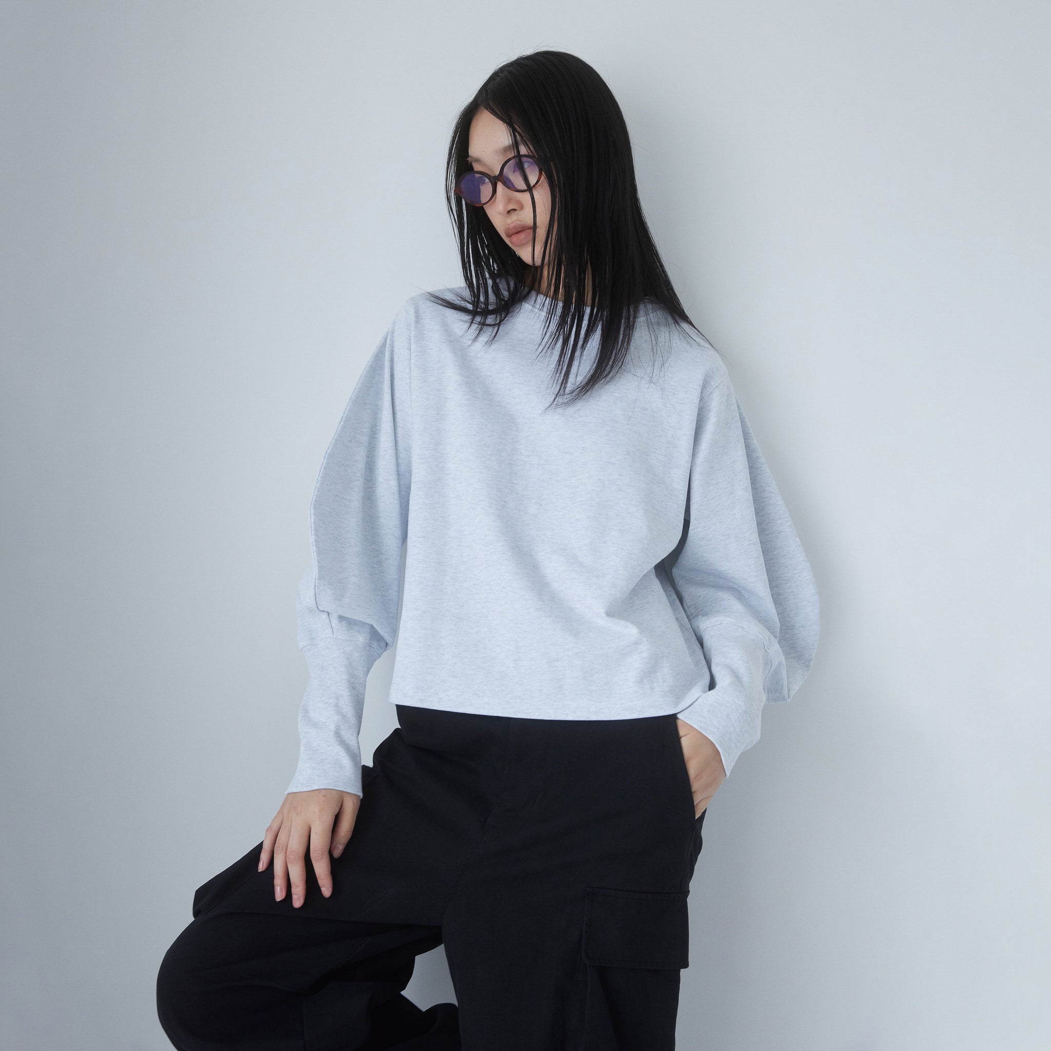 Wide sleeve cotton long tee