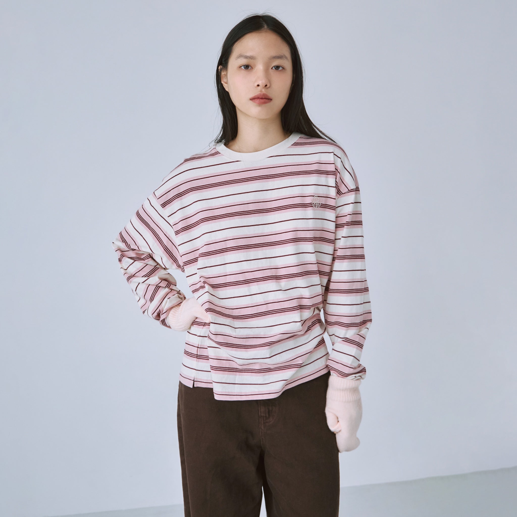 LogoマルチボーダールーズロンT