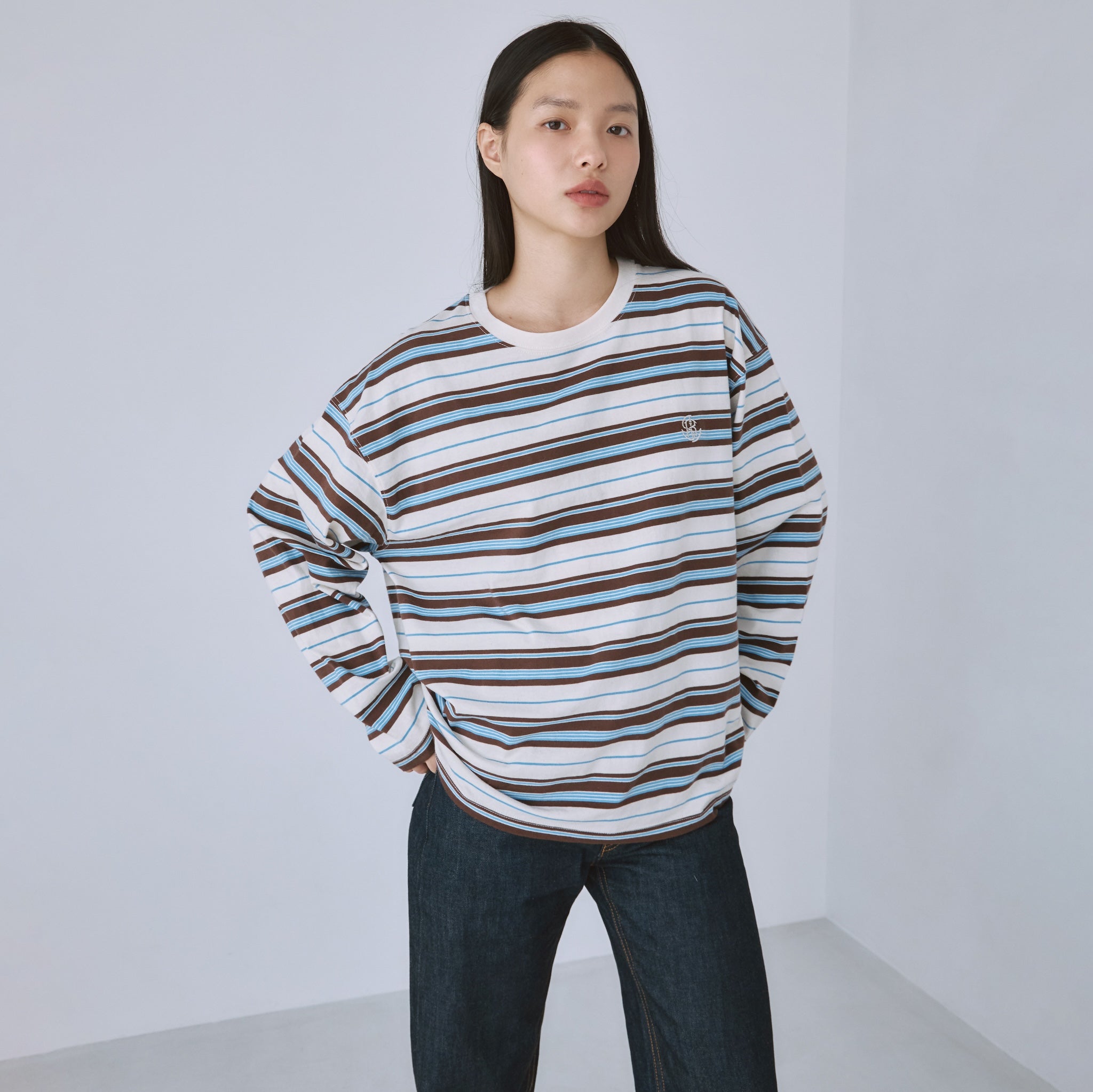 LogoマルチボーダールーズロンT