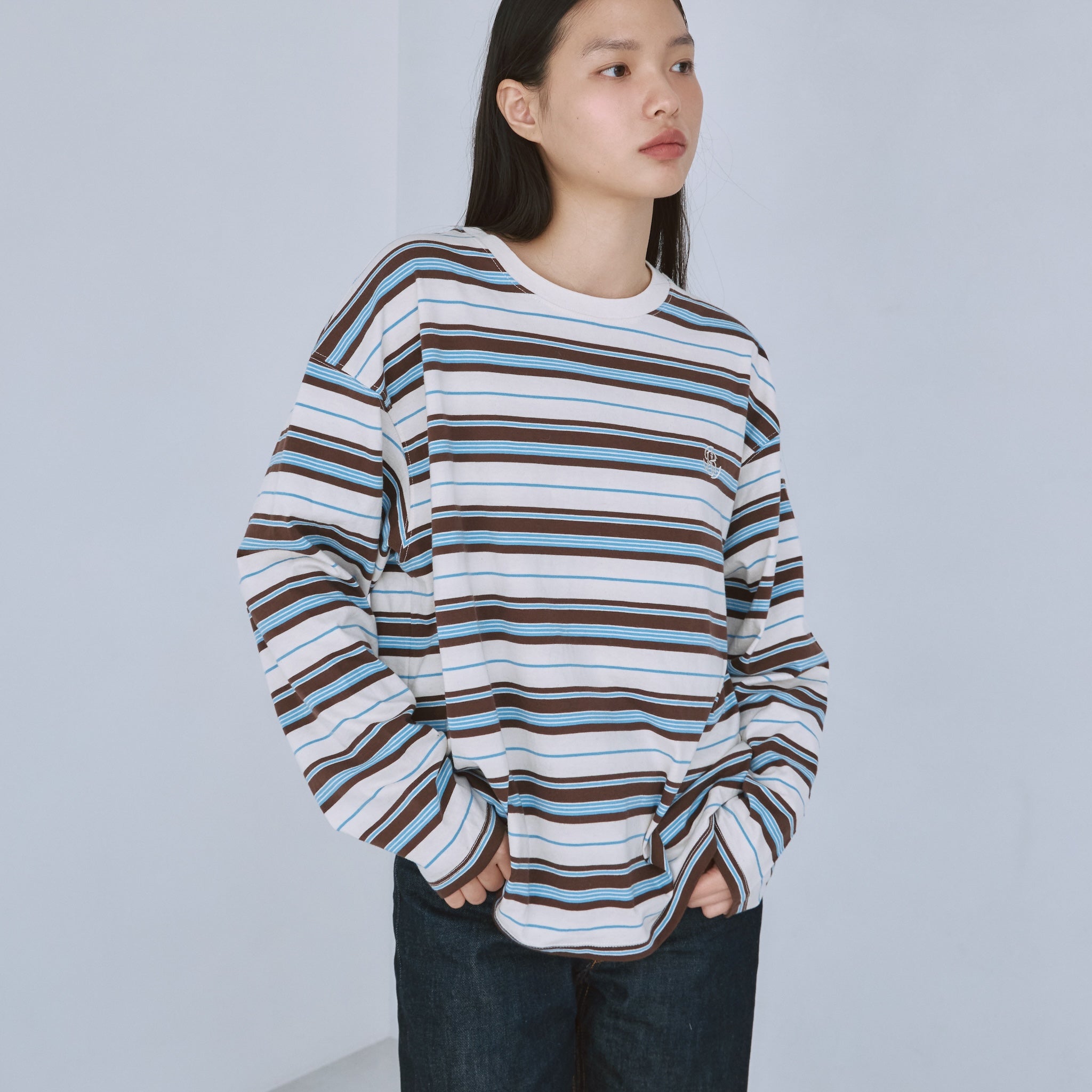 LogoマルチボーダールーズロンT