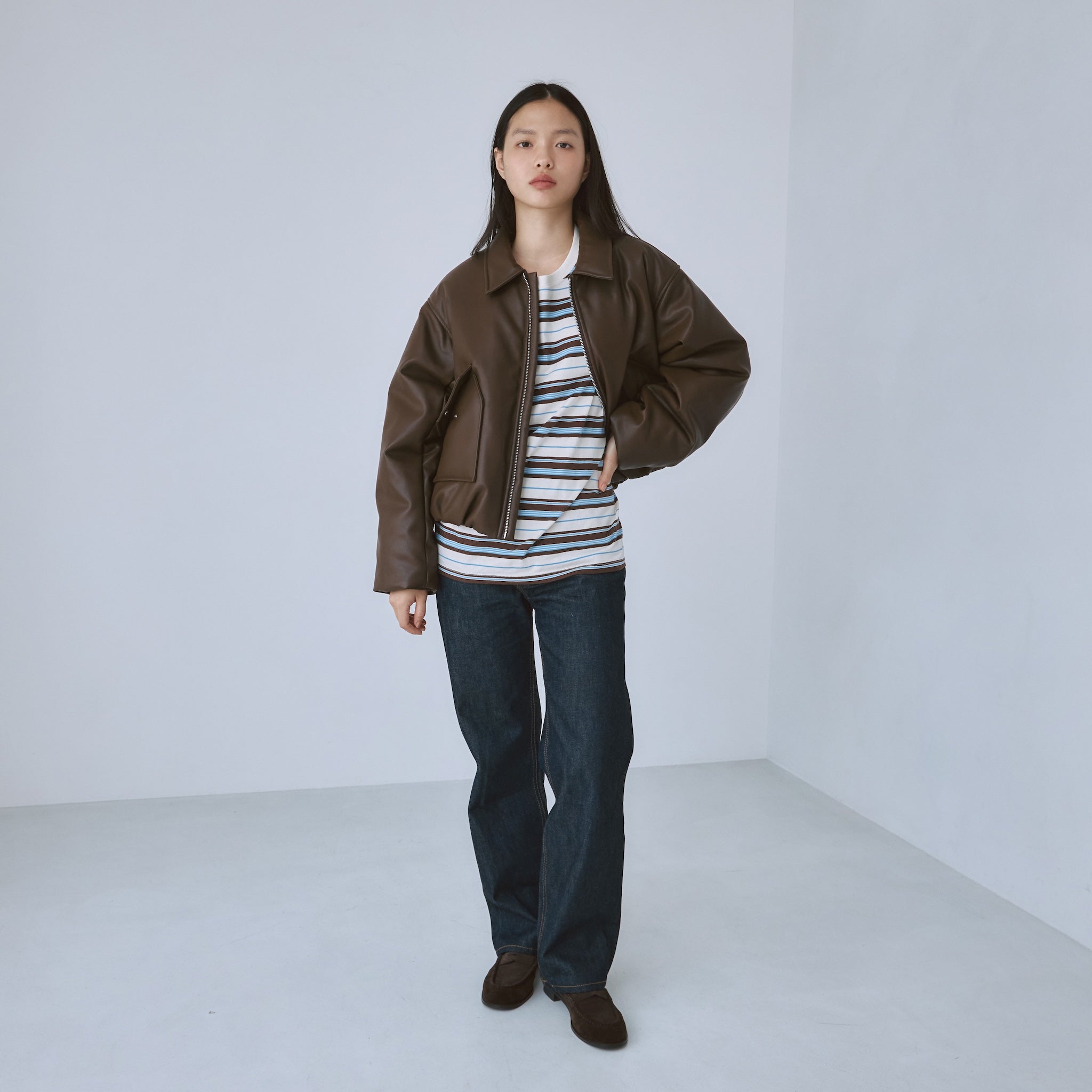 LogoマルチボーダールーズロンT