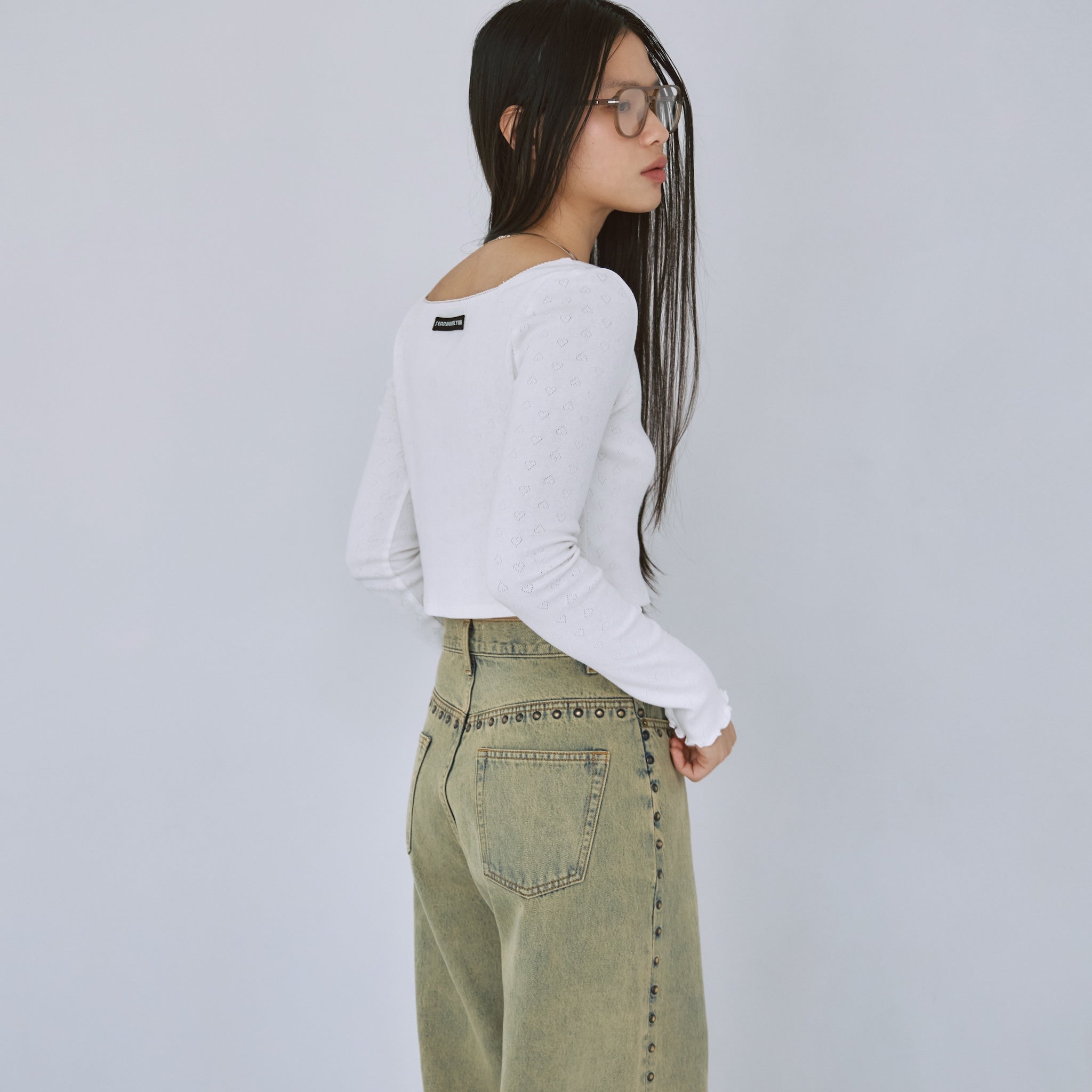 Heartlet square neckトップス