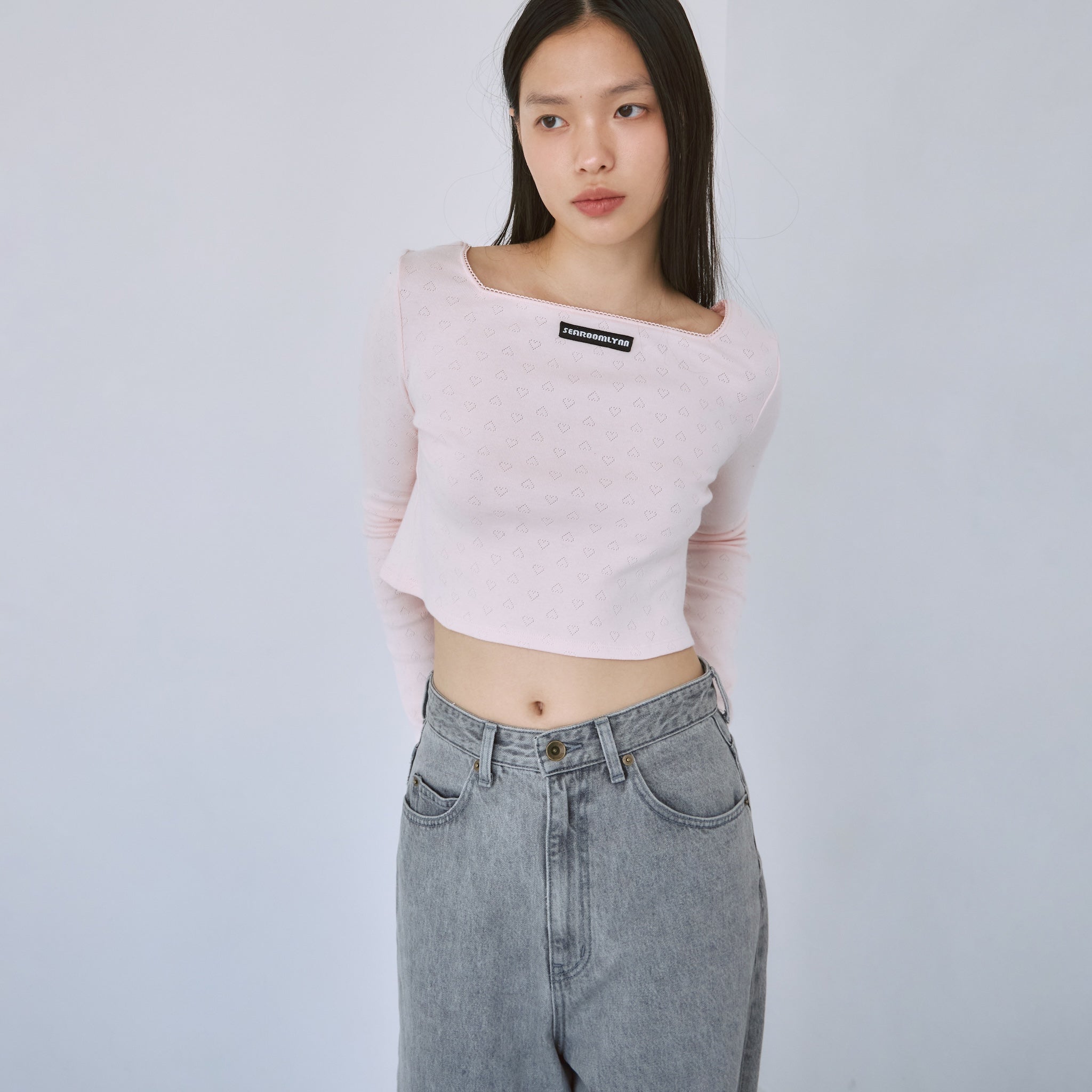 Heartlet square neckトップス