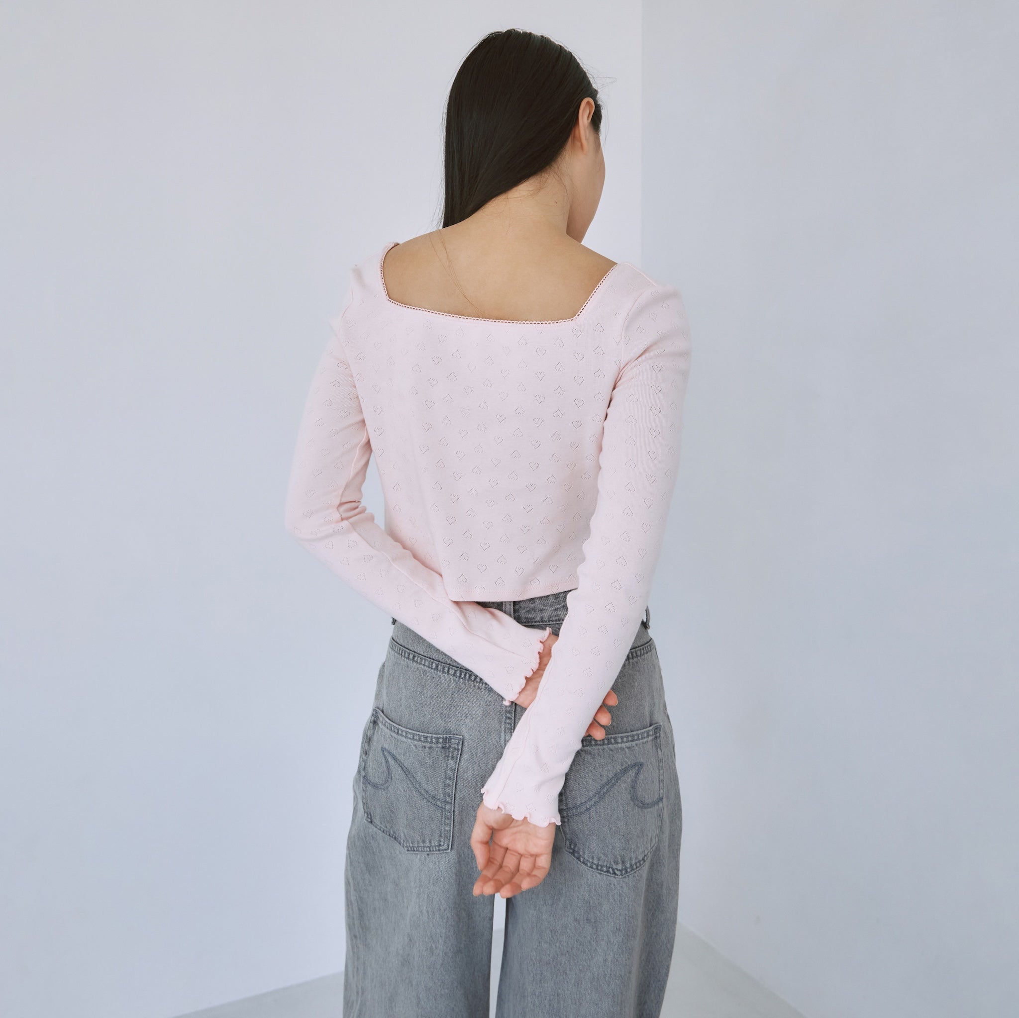 Heartlet square neckトップス