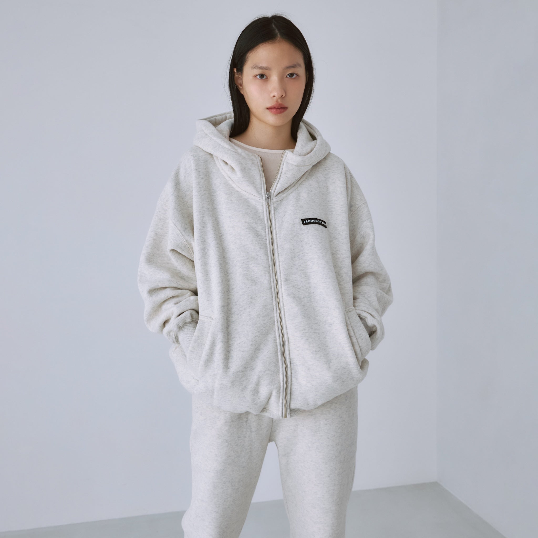 Mini Logo Volume Sweat Zip Hoodie