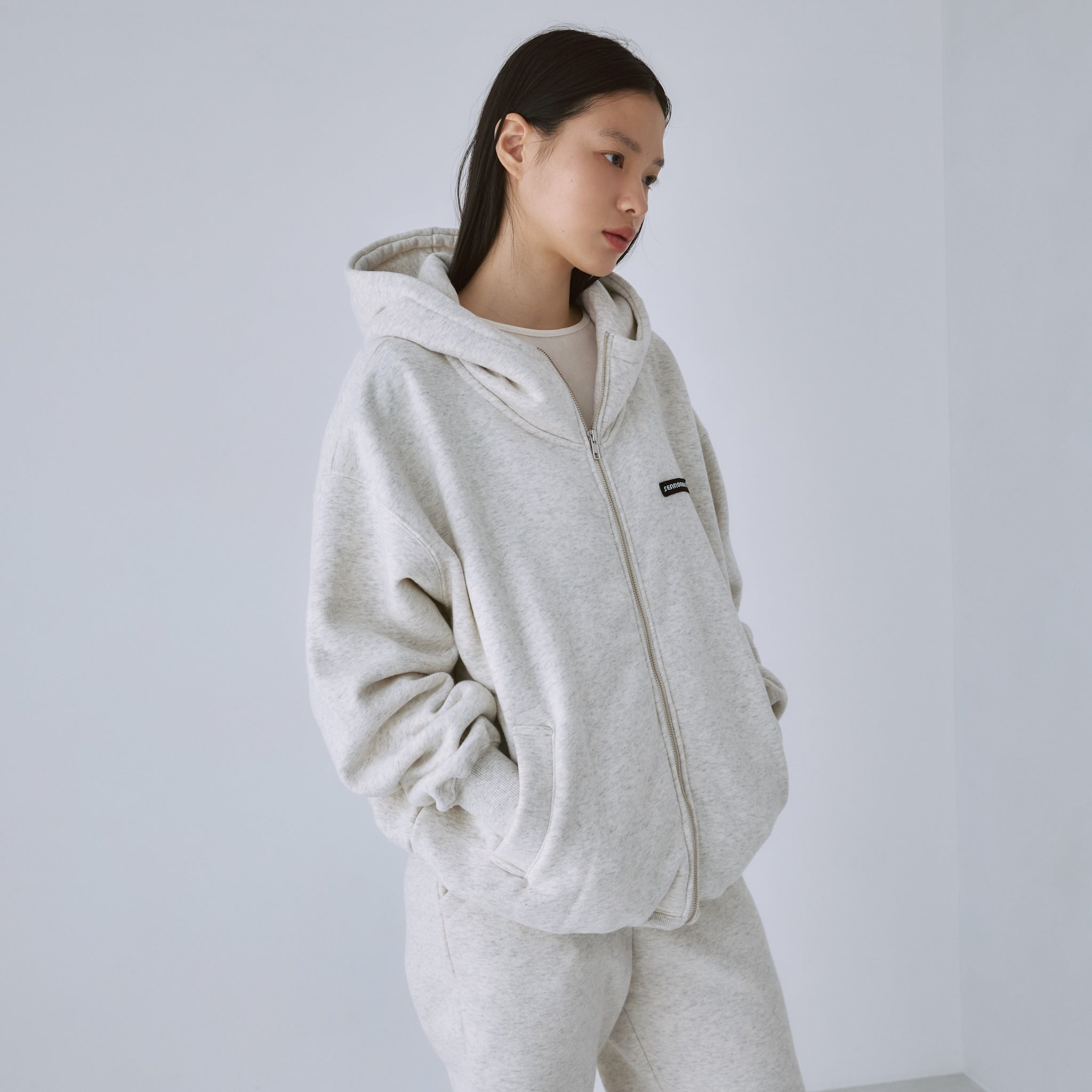 Mini Logo Volume Sweat Zip Hoodie