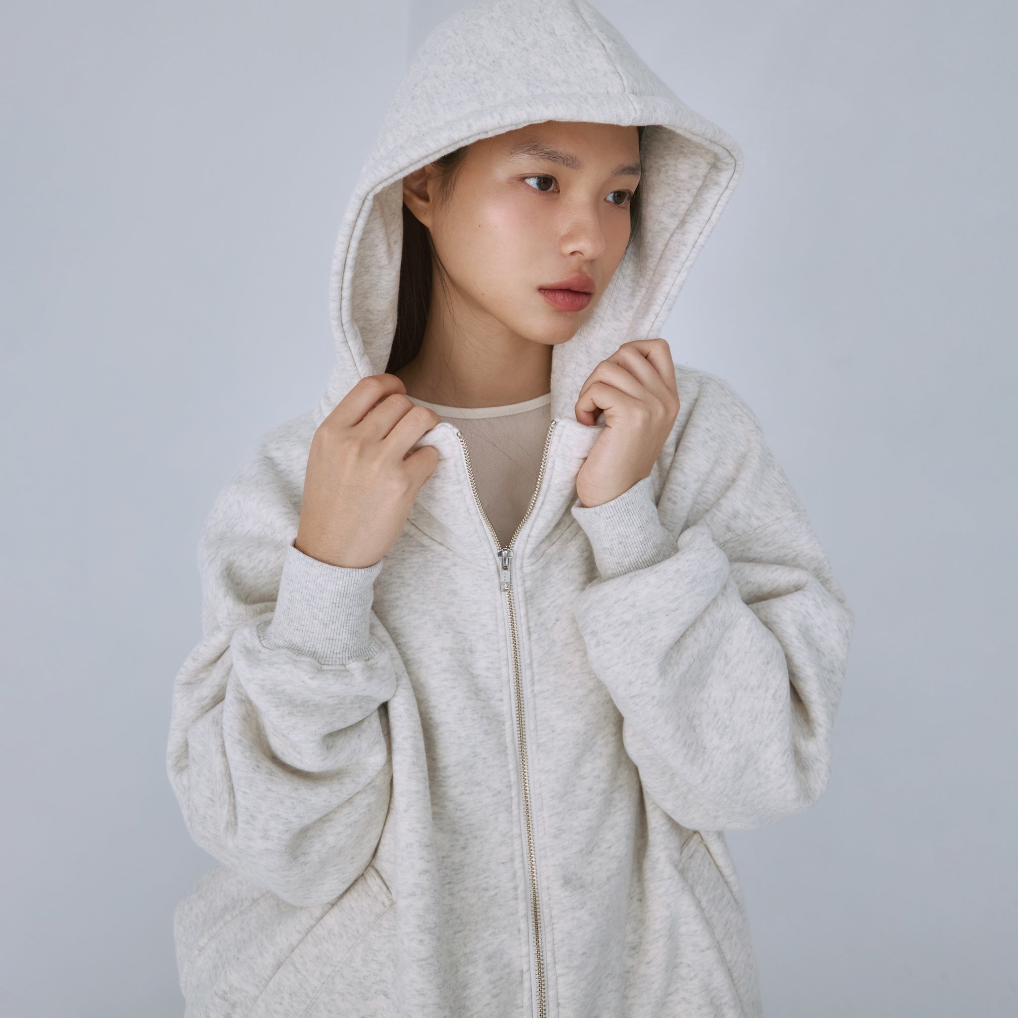 Mini Logo Volume Sweat Zip Hoodie