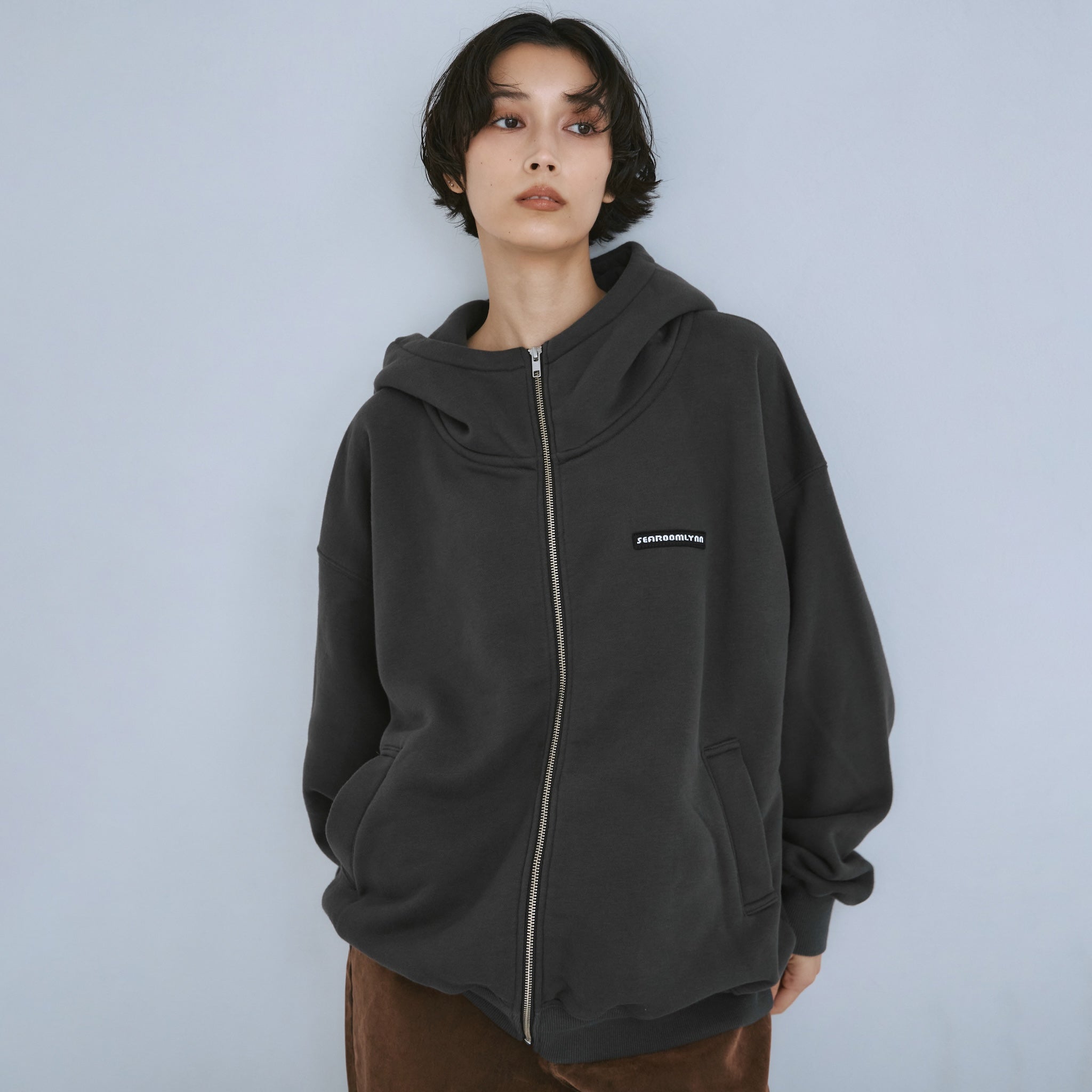 Mini Logo Volume Sweat Zip Hoodie