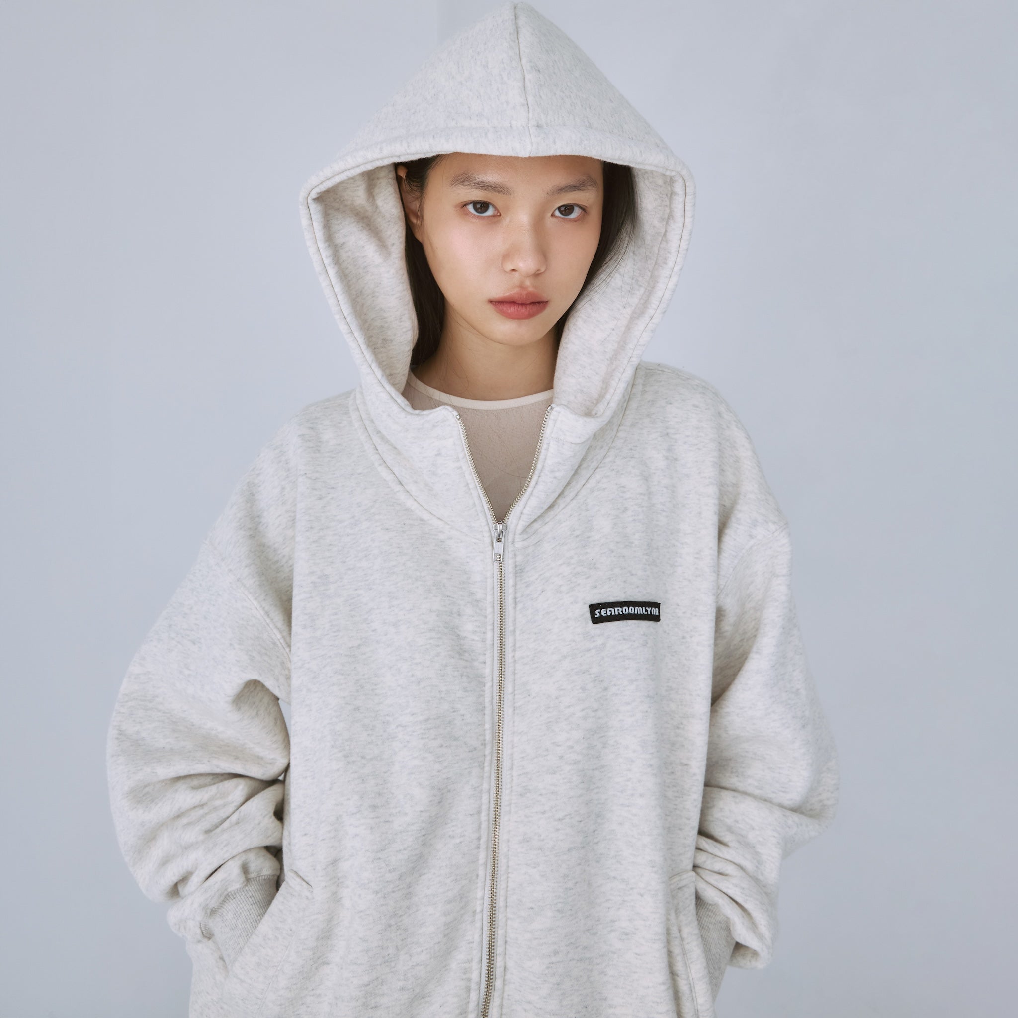 Mini Logo Volume Sweat Zip Hoodie