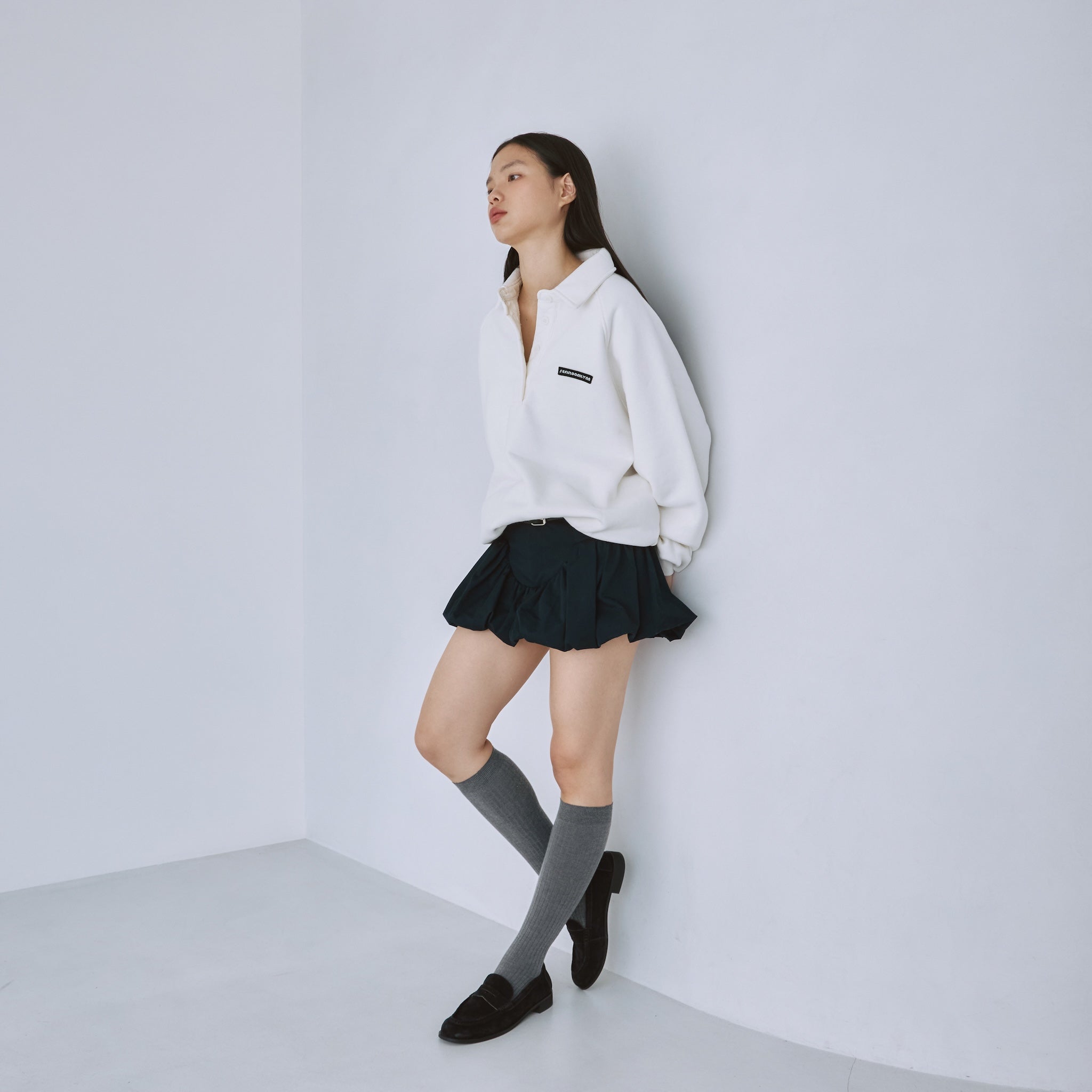 Mini Logo Volume Sweat Polo Top