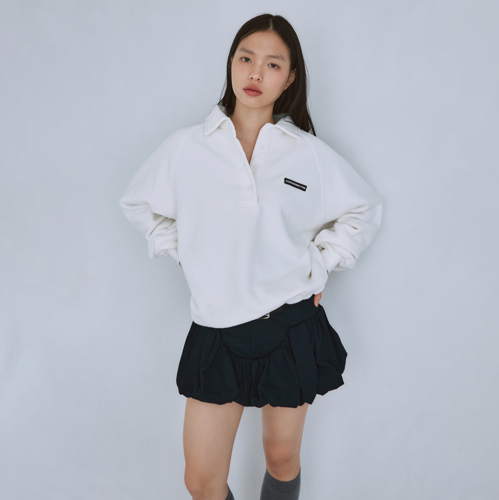 Mini Logo Volume Sweat Polo Top