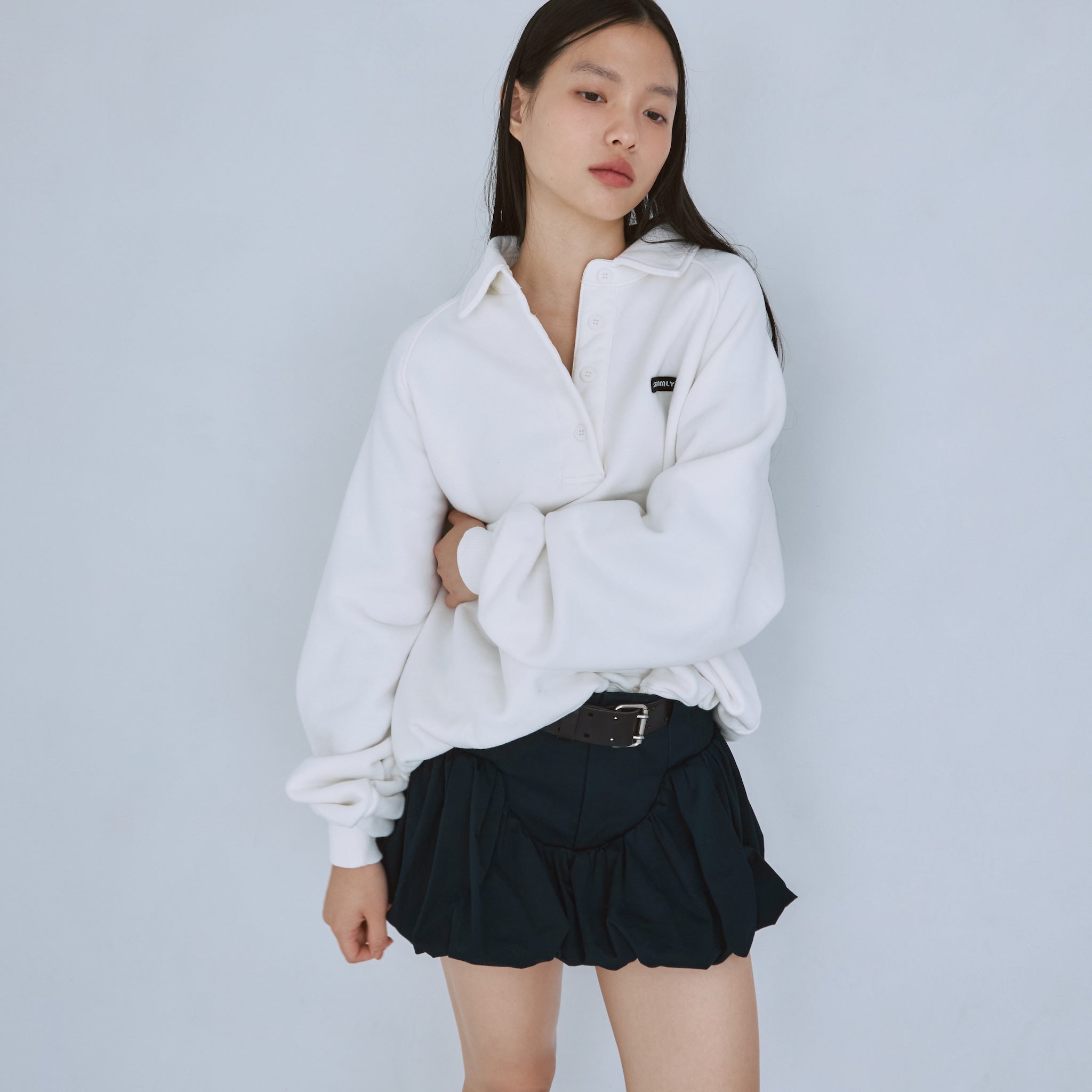 Mini Logo Volume Sweat Polo Top