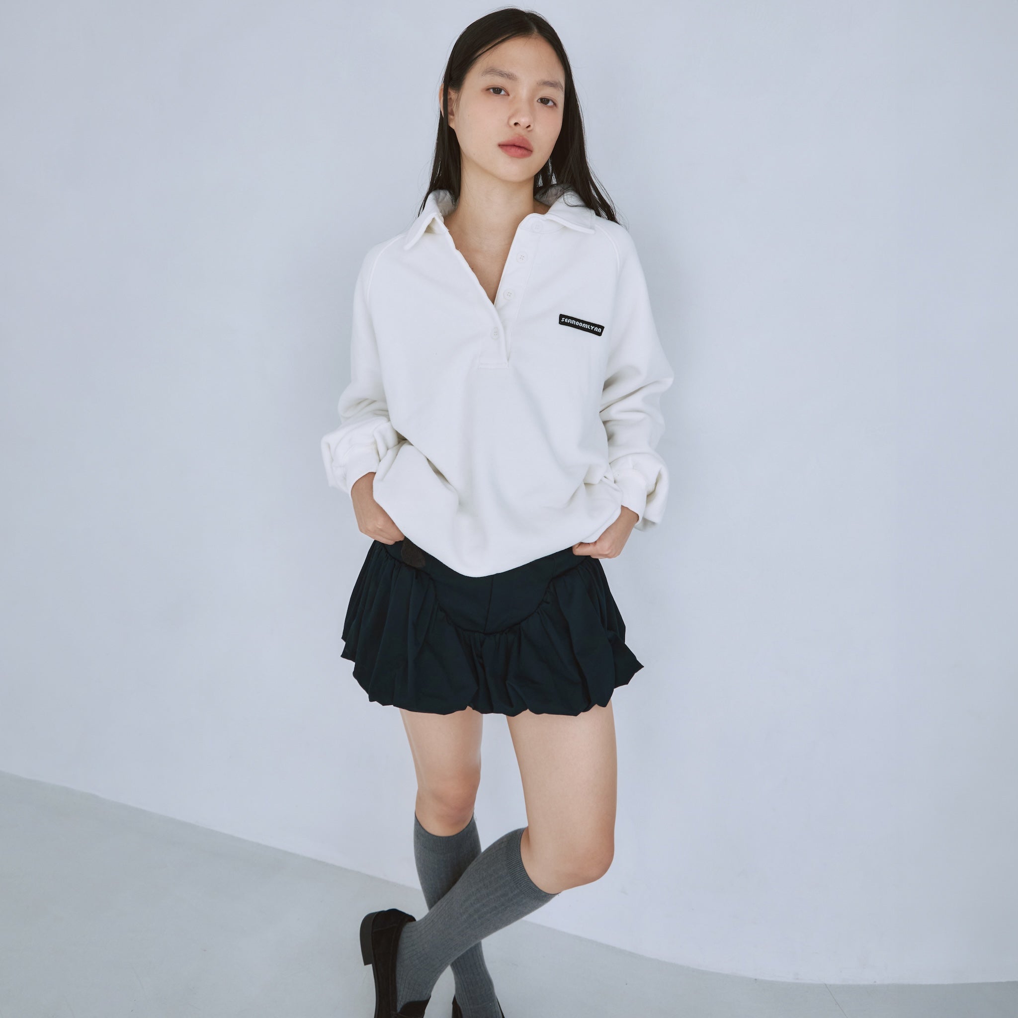 Mini Logo Volume Sweat Polo Top