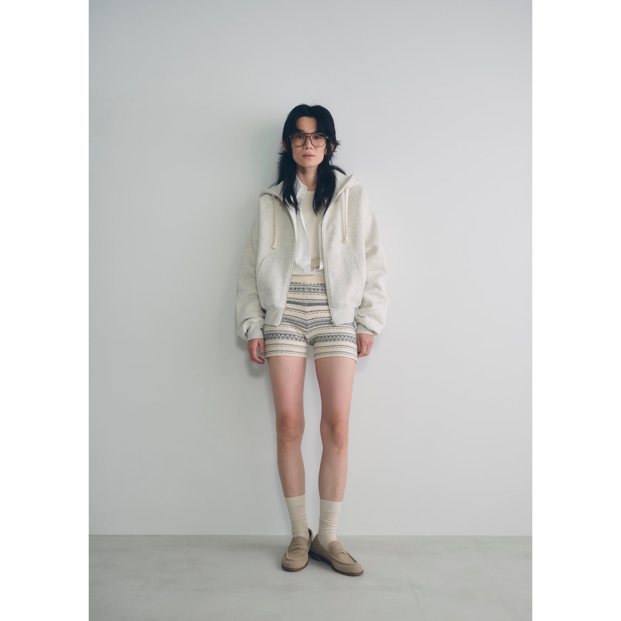 Jacquard knit shorts