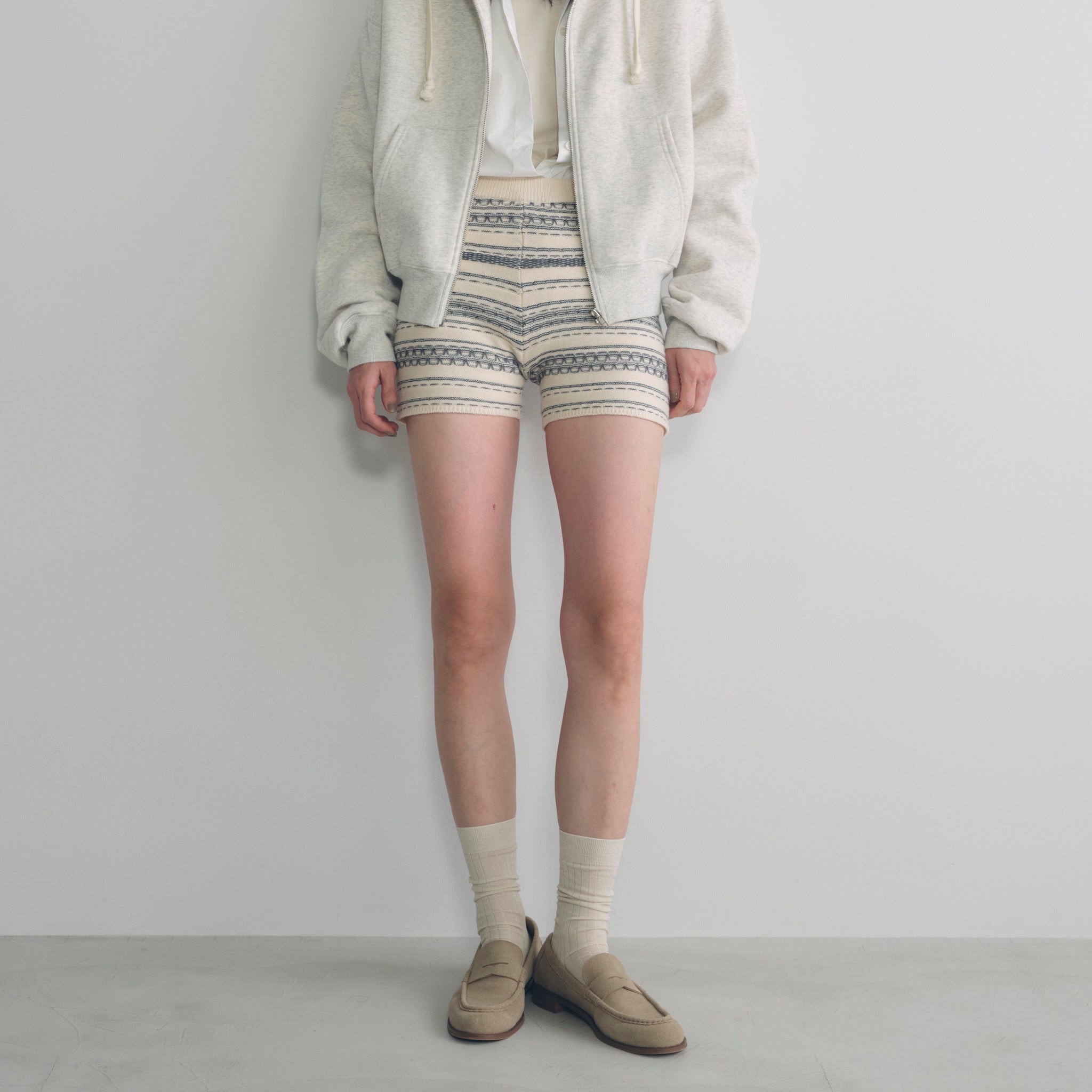 Jacquard knit shorts