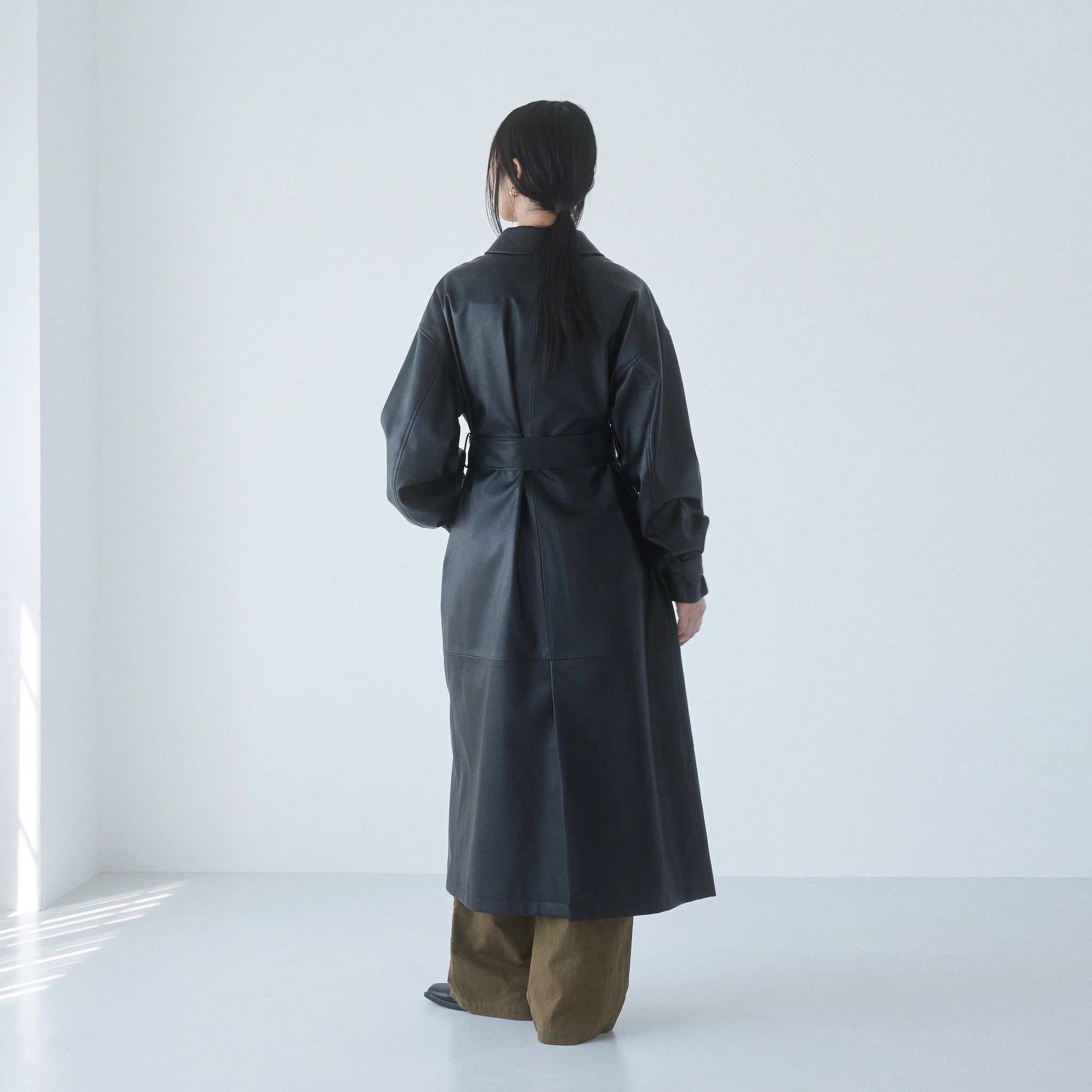 ECOレザーガウンロングコート