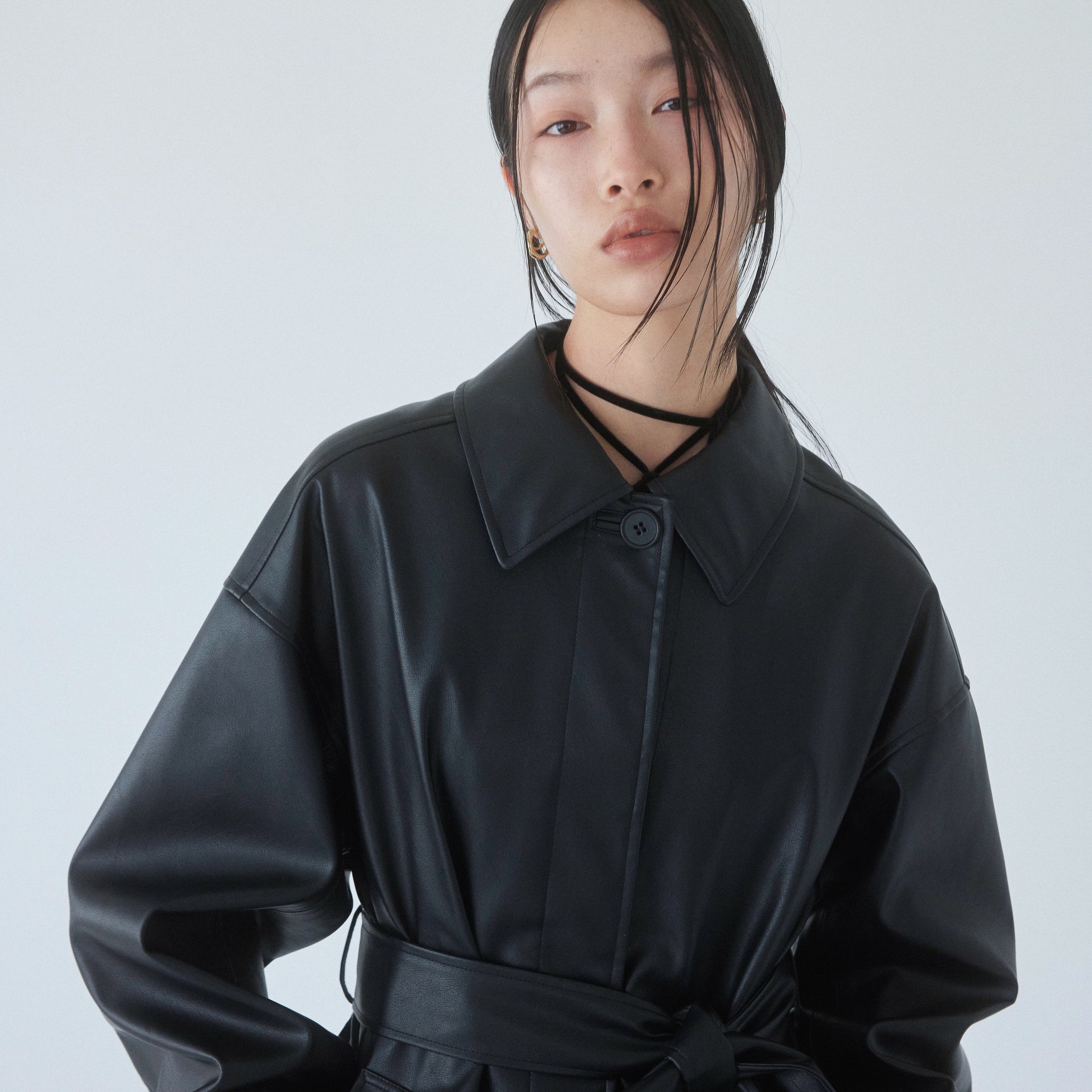 ECOレザーガウンロングコート