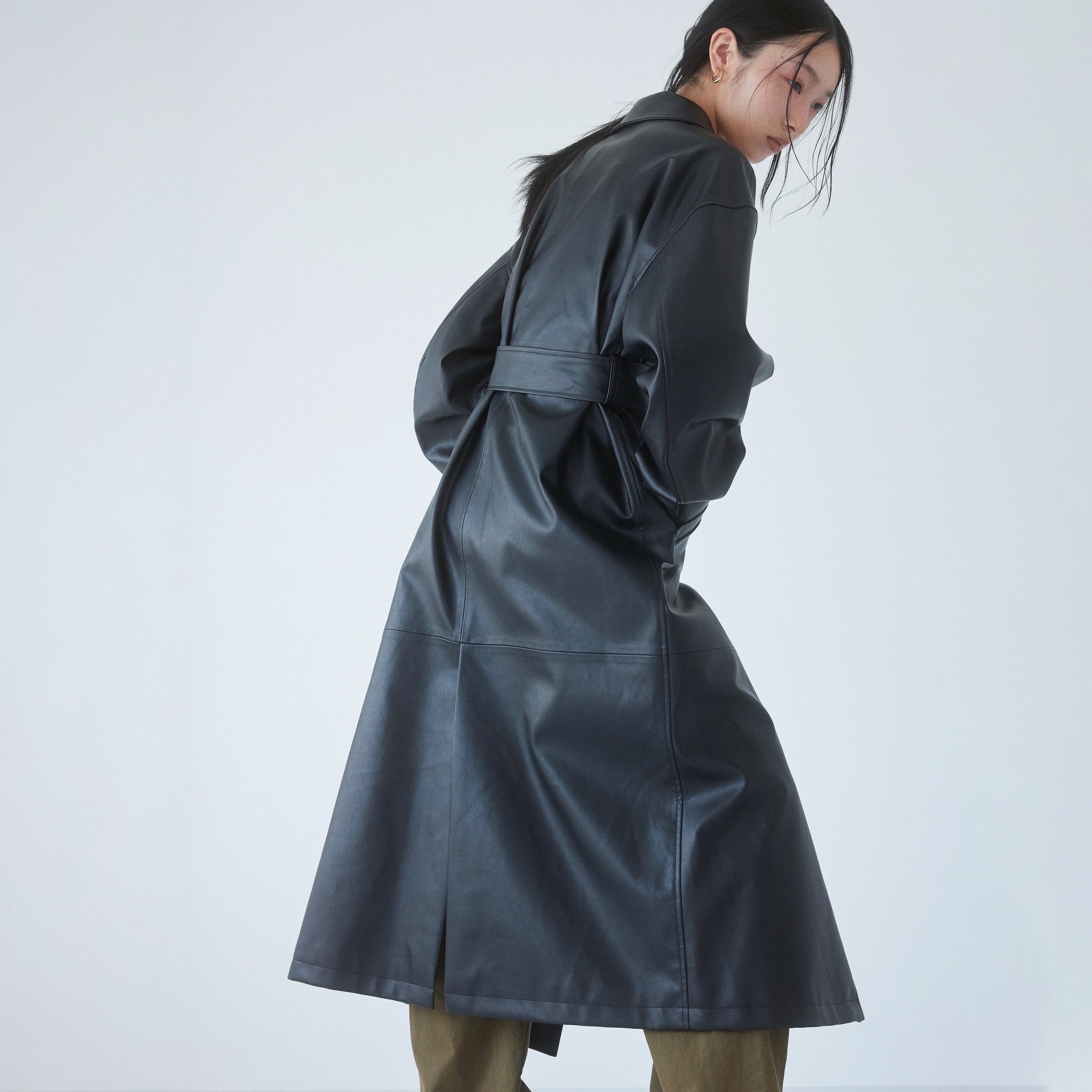 ECOレザーガウンロングコート