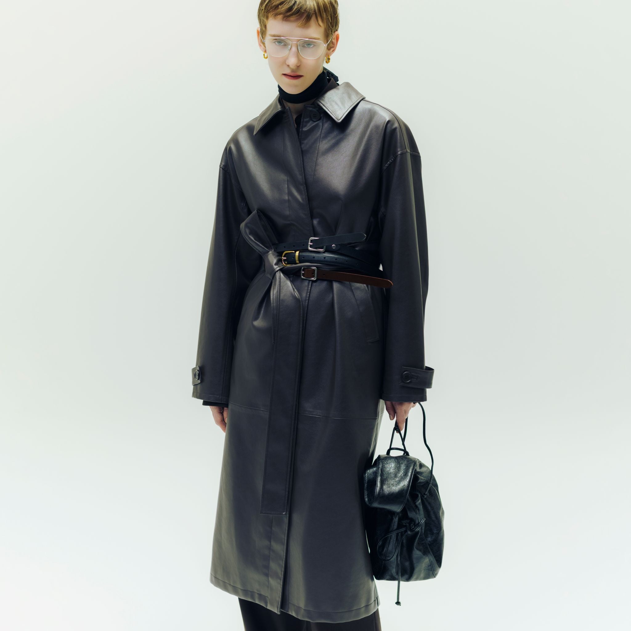 ECOレザーガウンロングコート