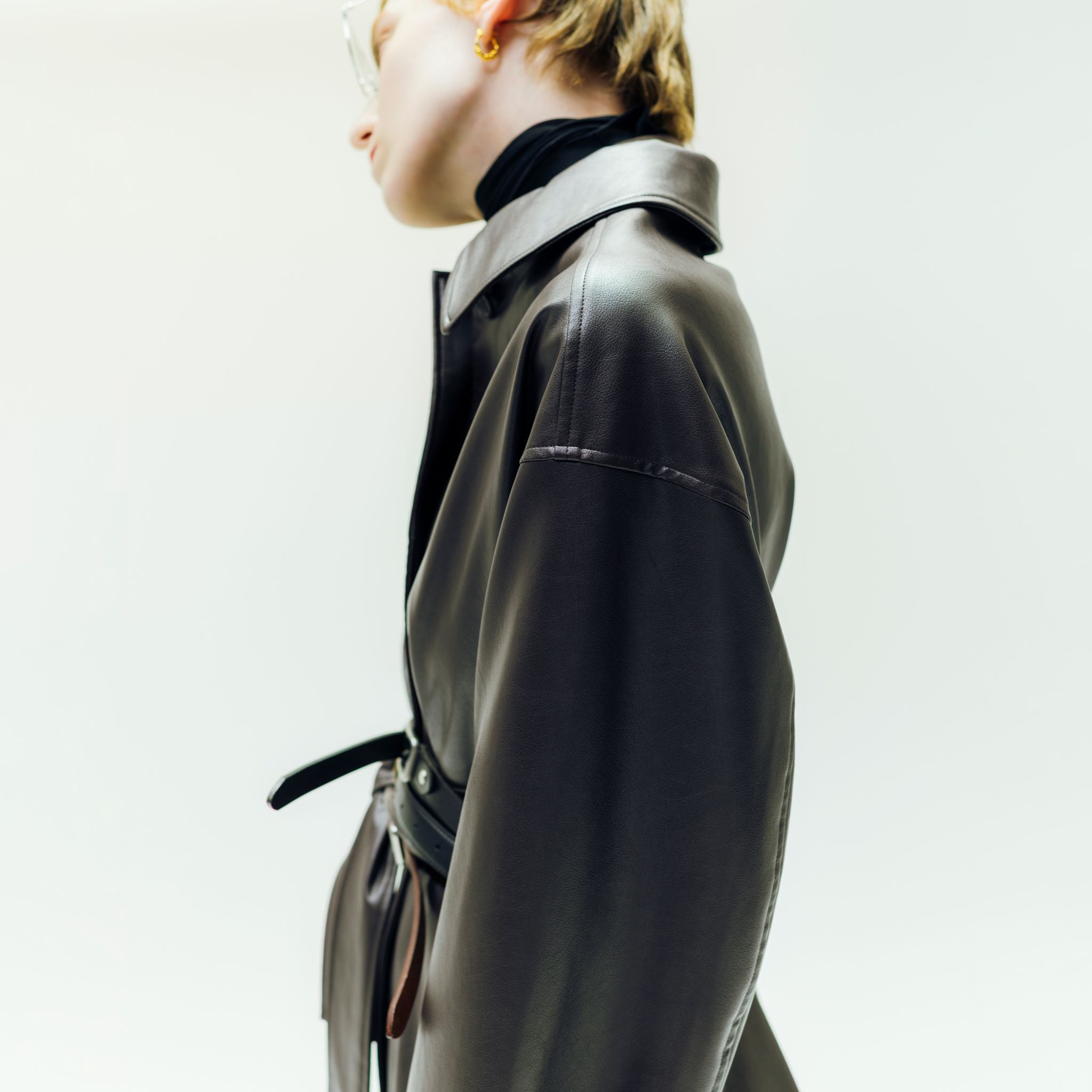 ECOレザーガウンロングコート