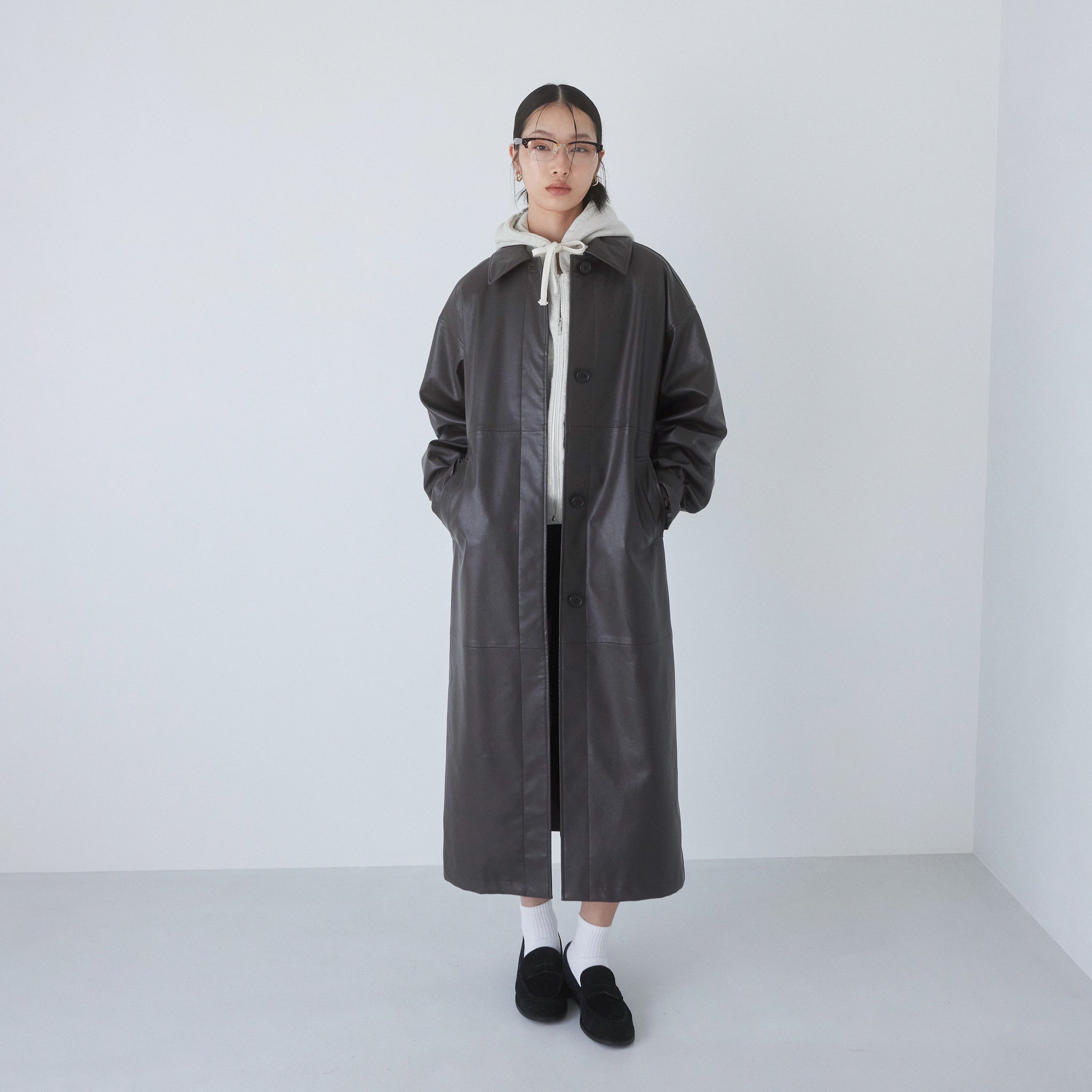 ECOレザーガウンロングコート