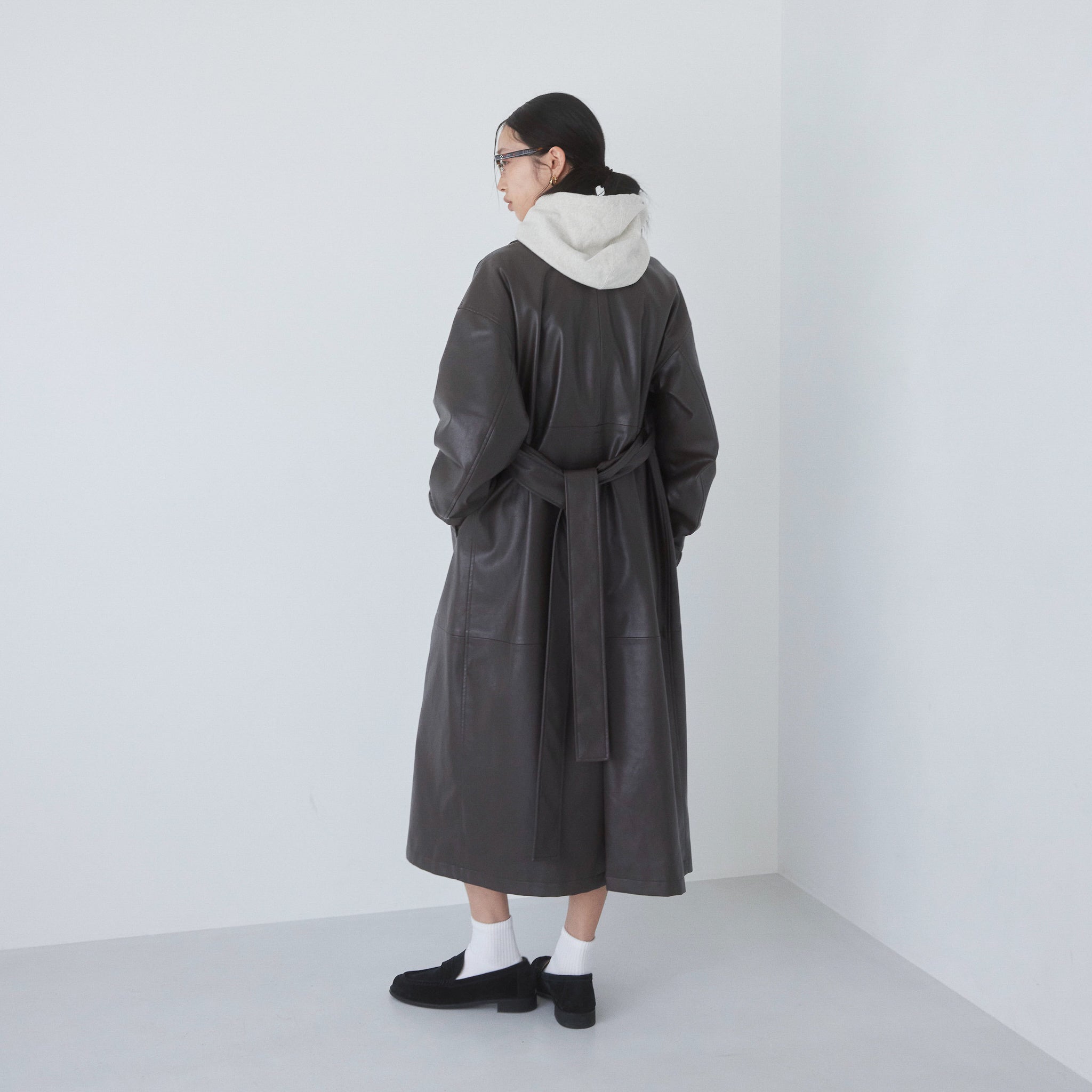 ECOレザーガウンロングコート