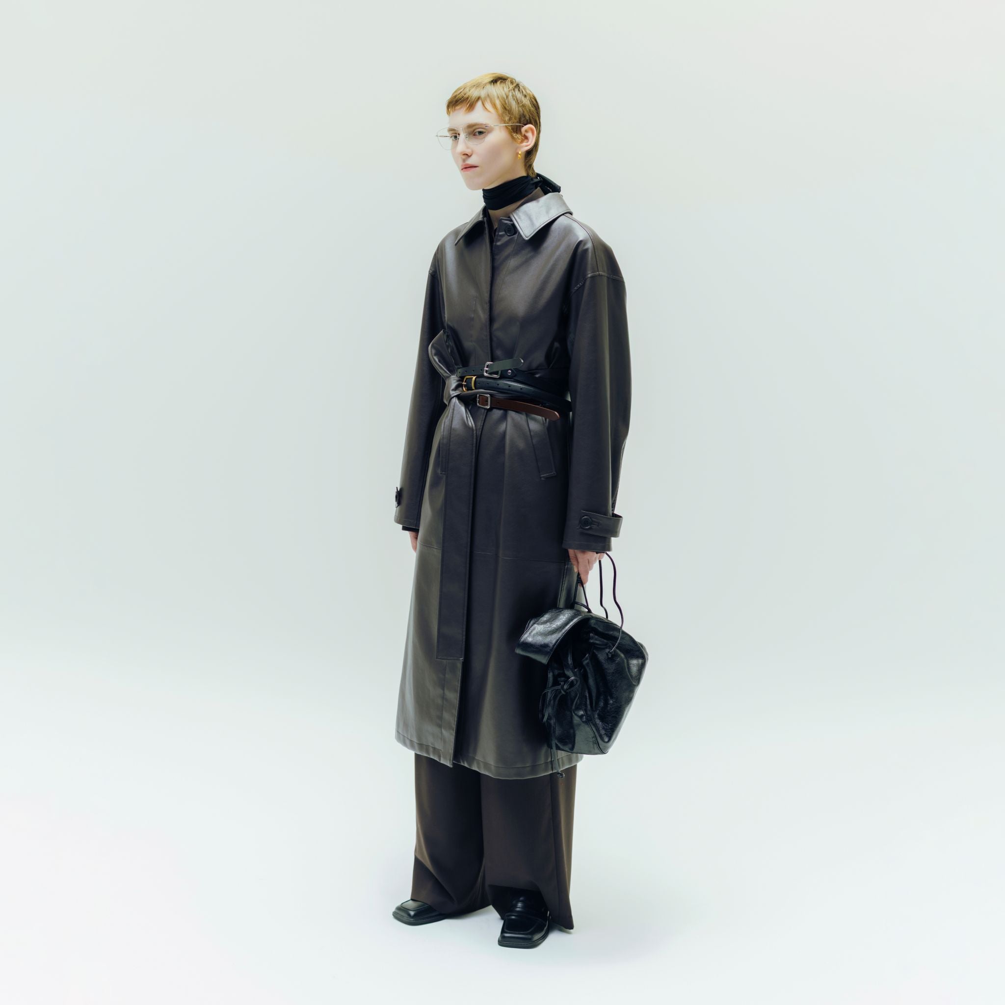 ECO Leather Gown Long Coat
