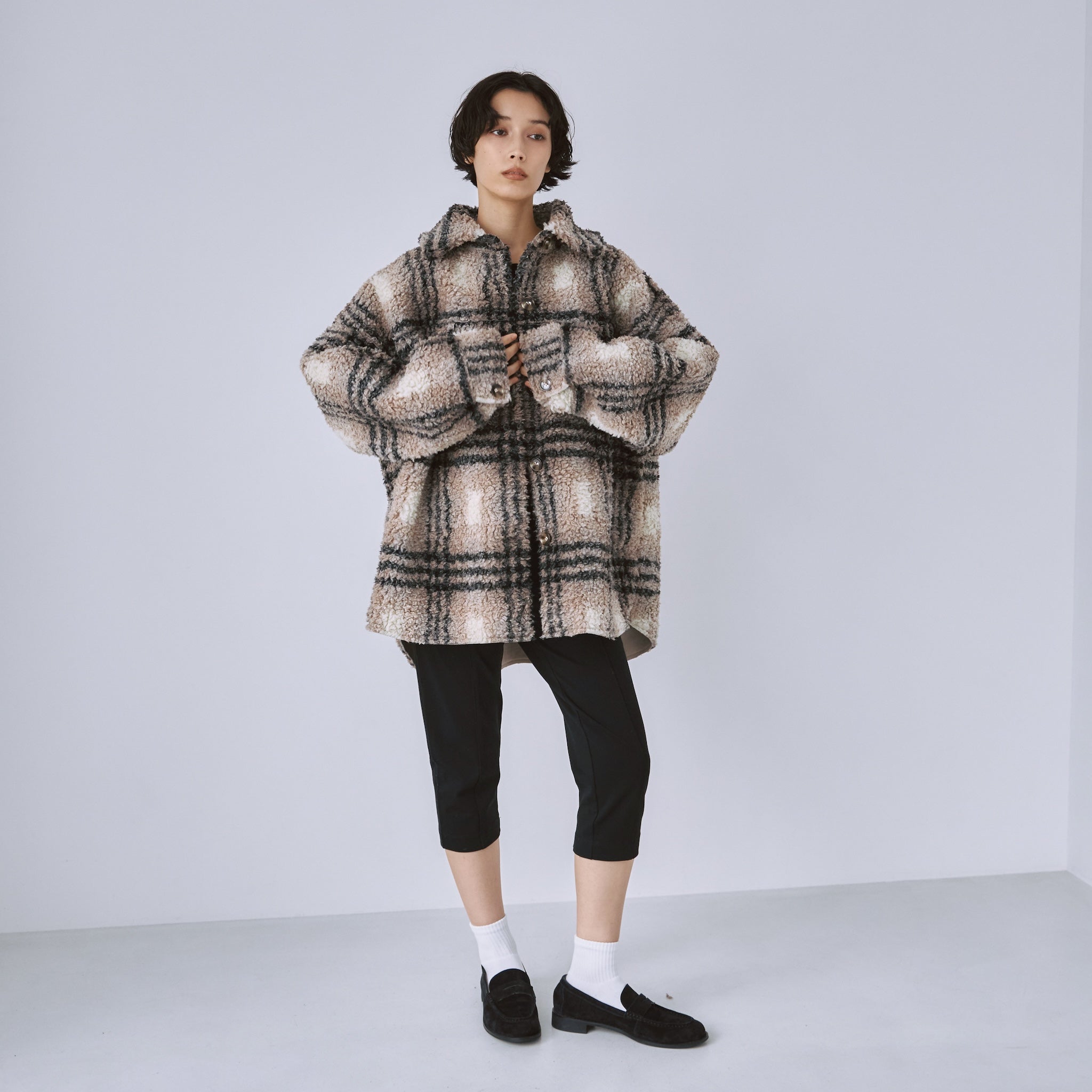 BOAスエードオーバーシャツジャケット