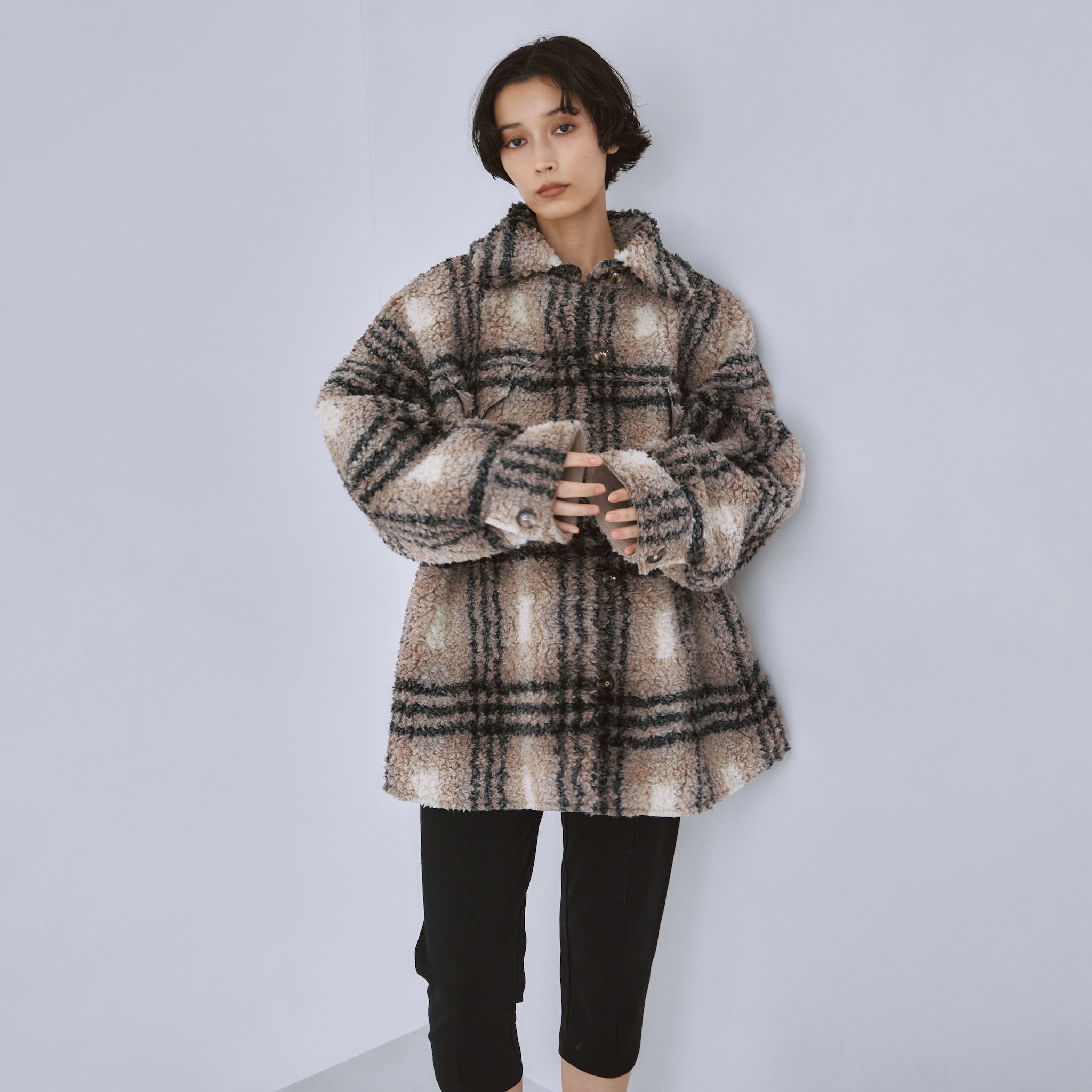 BOAスエードオーバーシャツジャケット