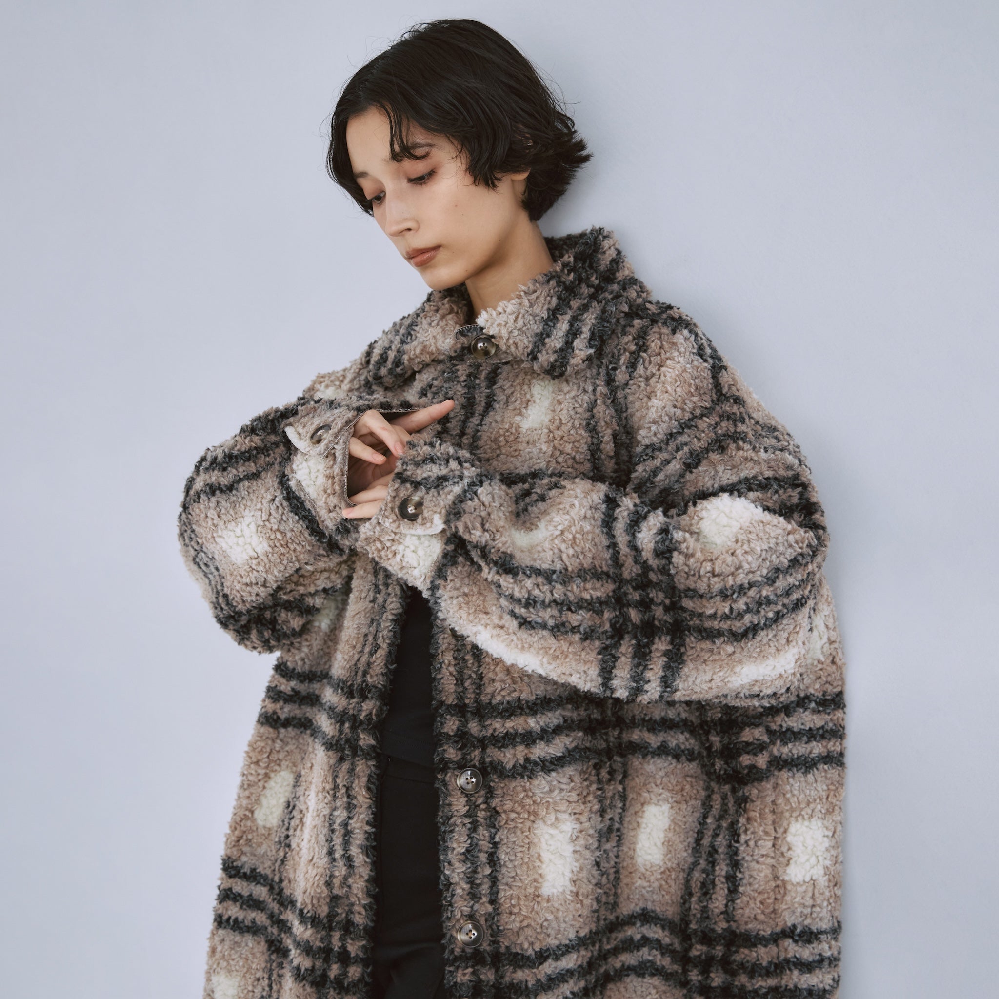 BOAスエードオーバーシャツジャケット