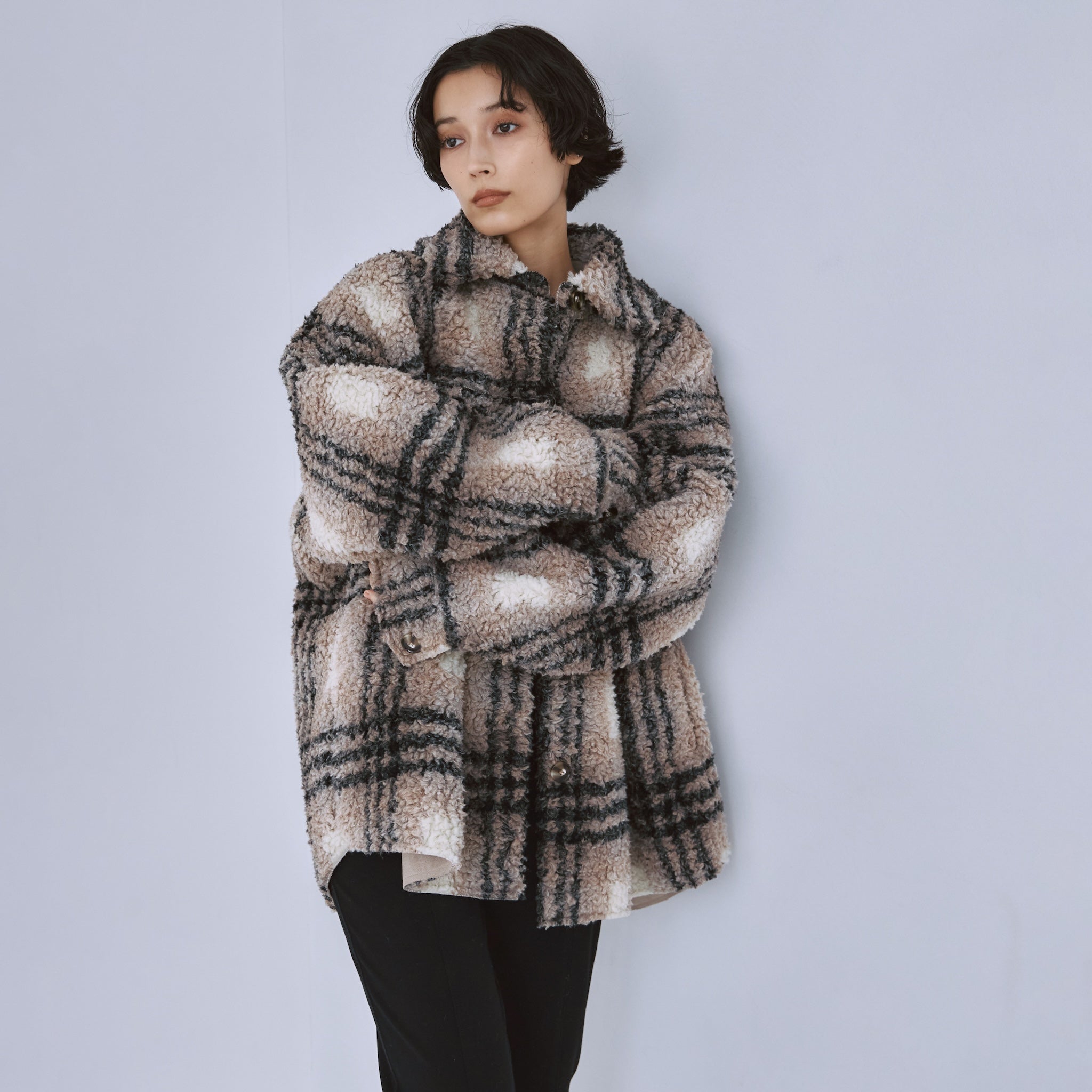 BOAスエードオーバーシャツジャケット