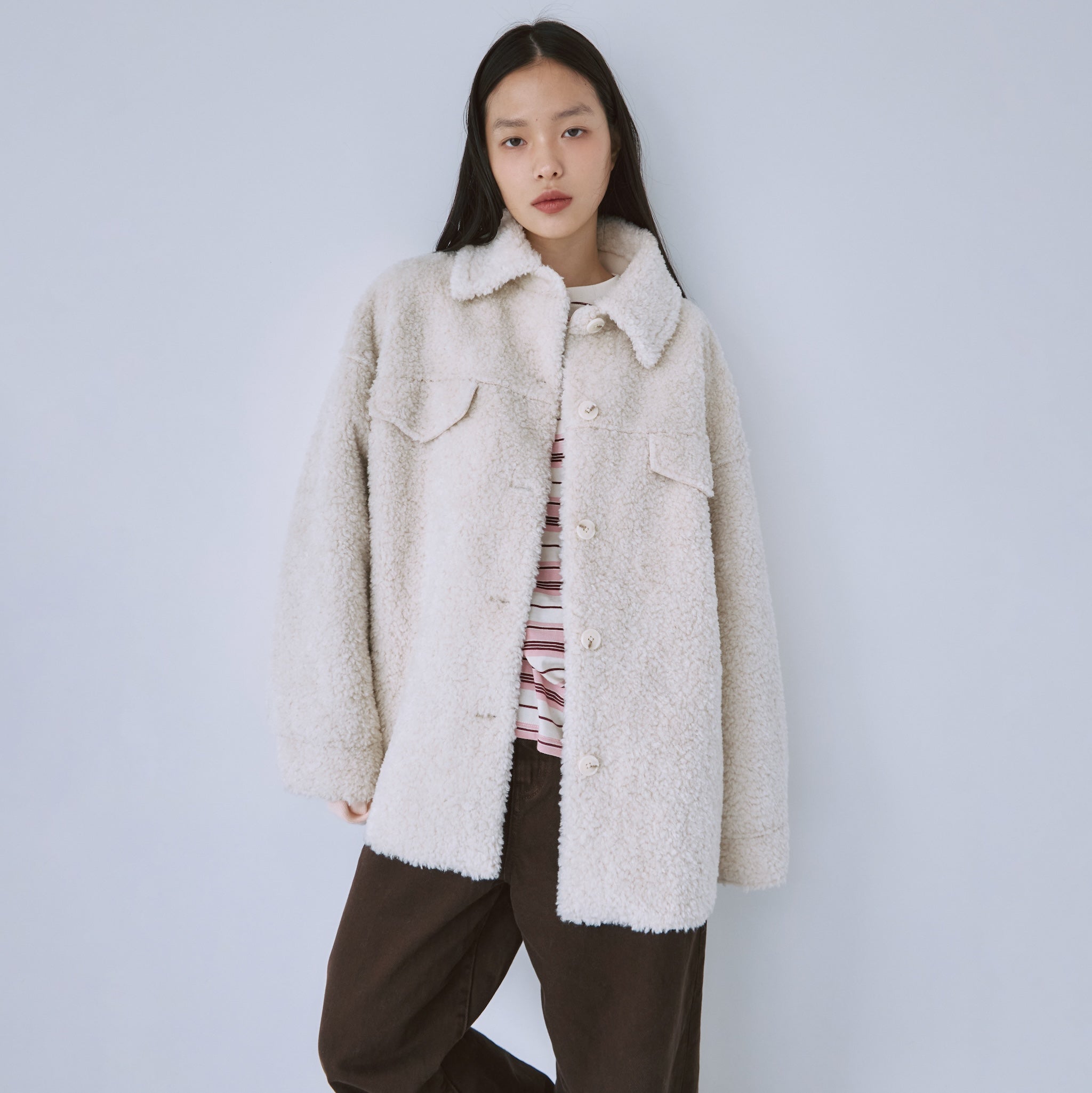 BOAスエードオーバーシャツジャケット