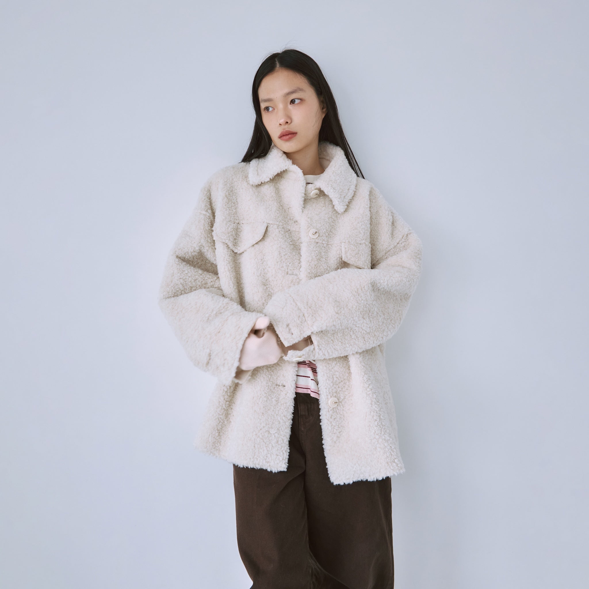 BOAスエードオーバーシャツジャケット