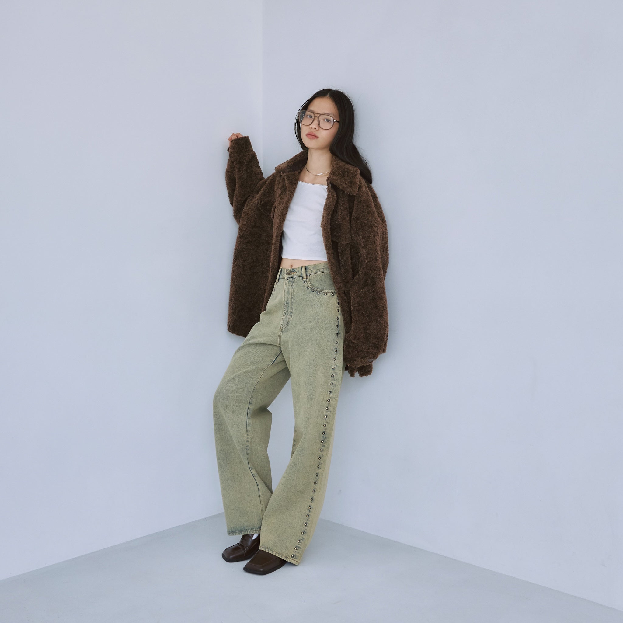 BOAスエードオーバーシャツジャケット