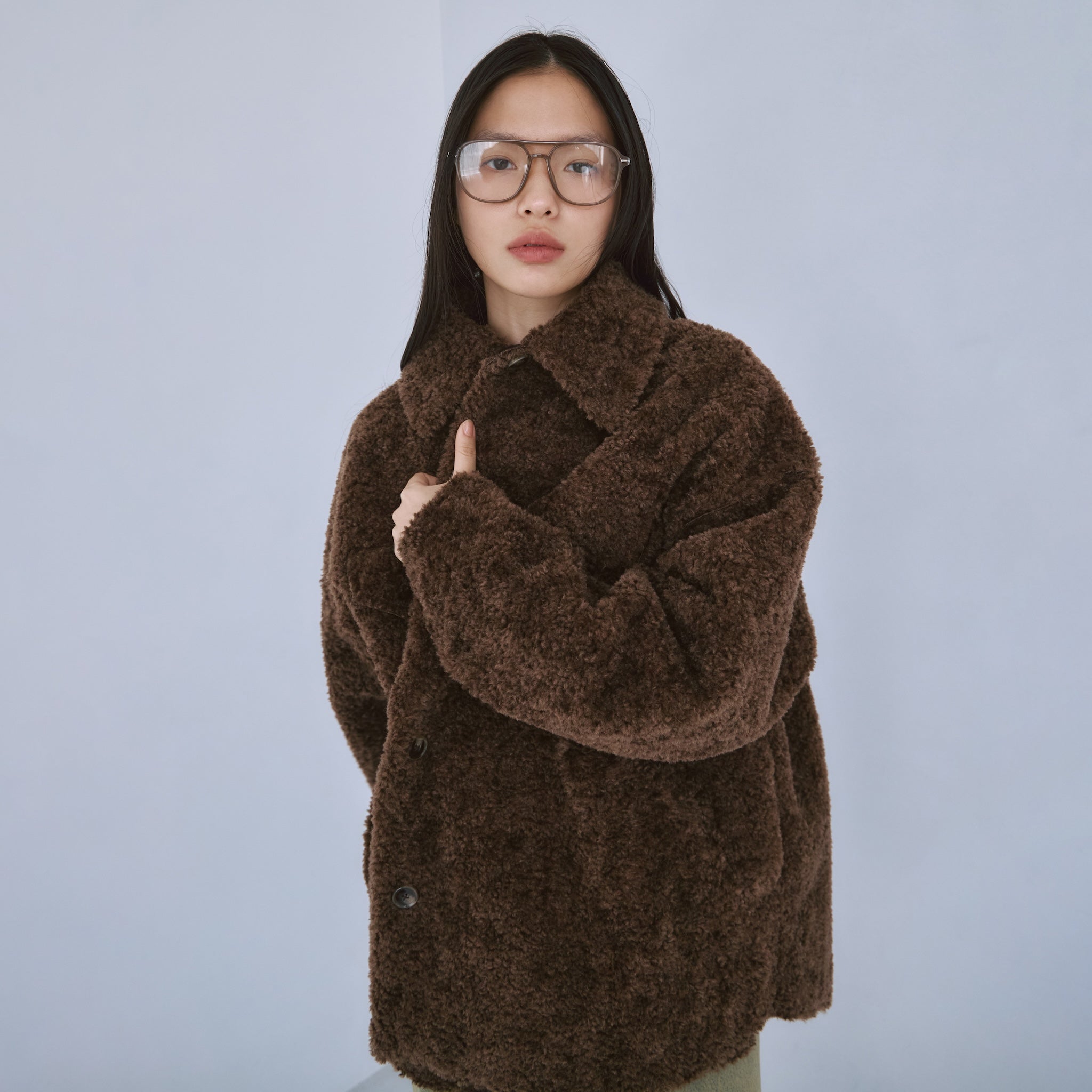 BOAスエードオーバーシャツジャケット