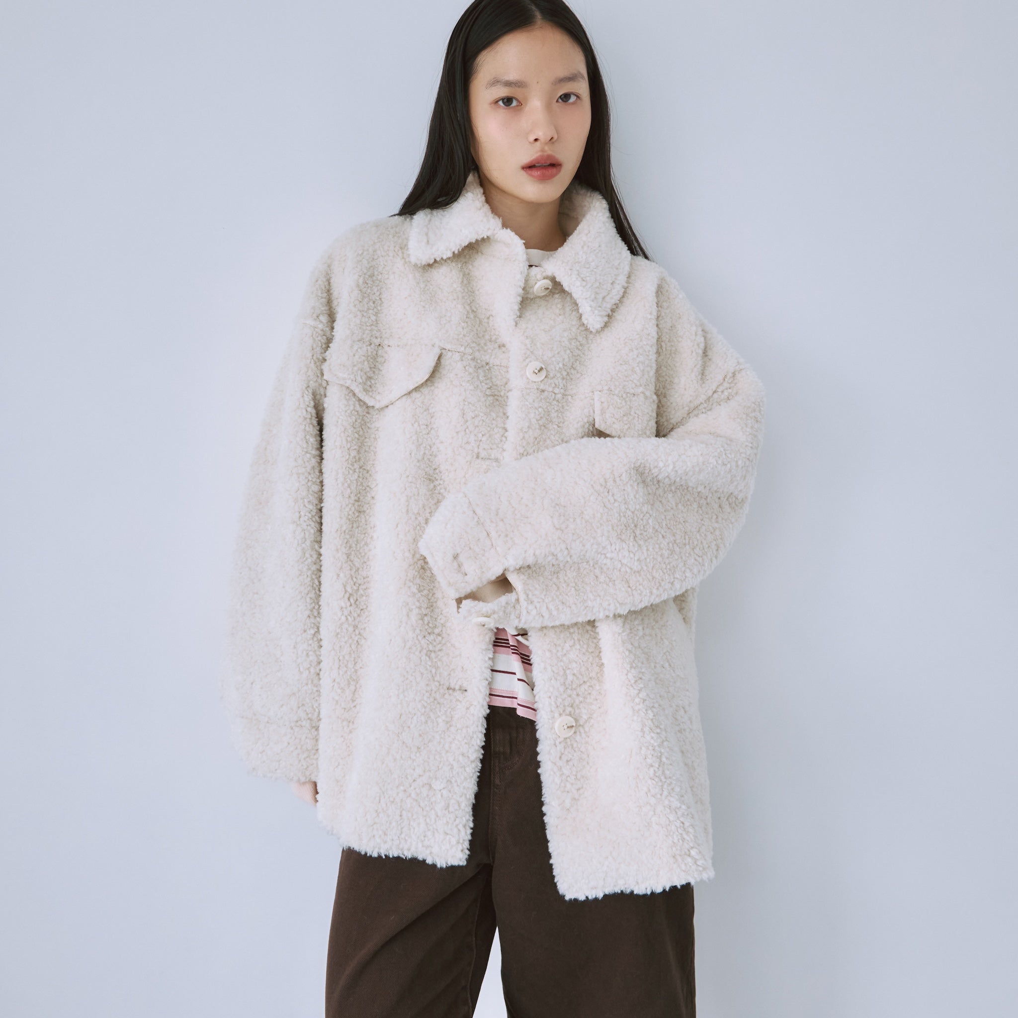 BOAスエードオーバーシャツジャケット