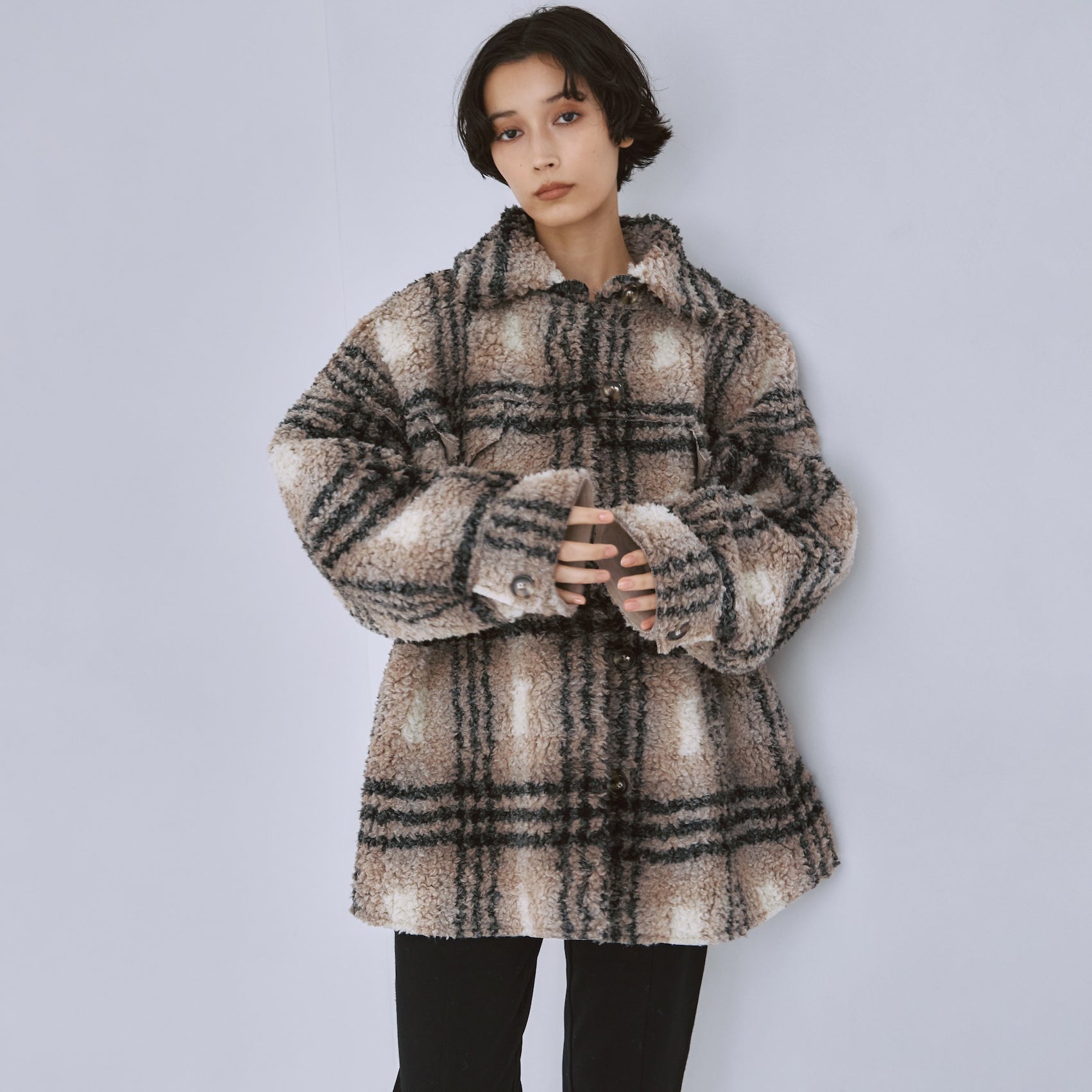 BOAスエードオーバーシャツジャケット