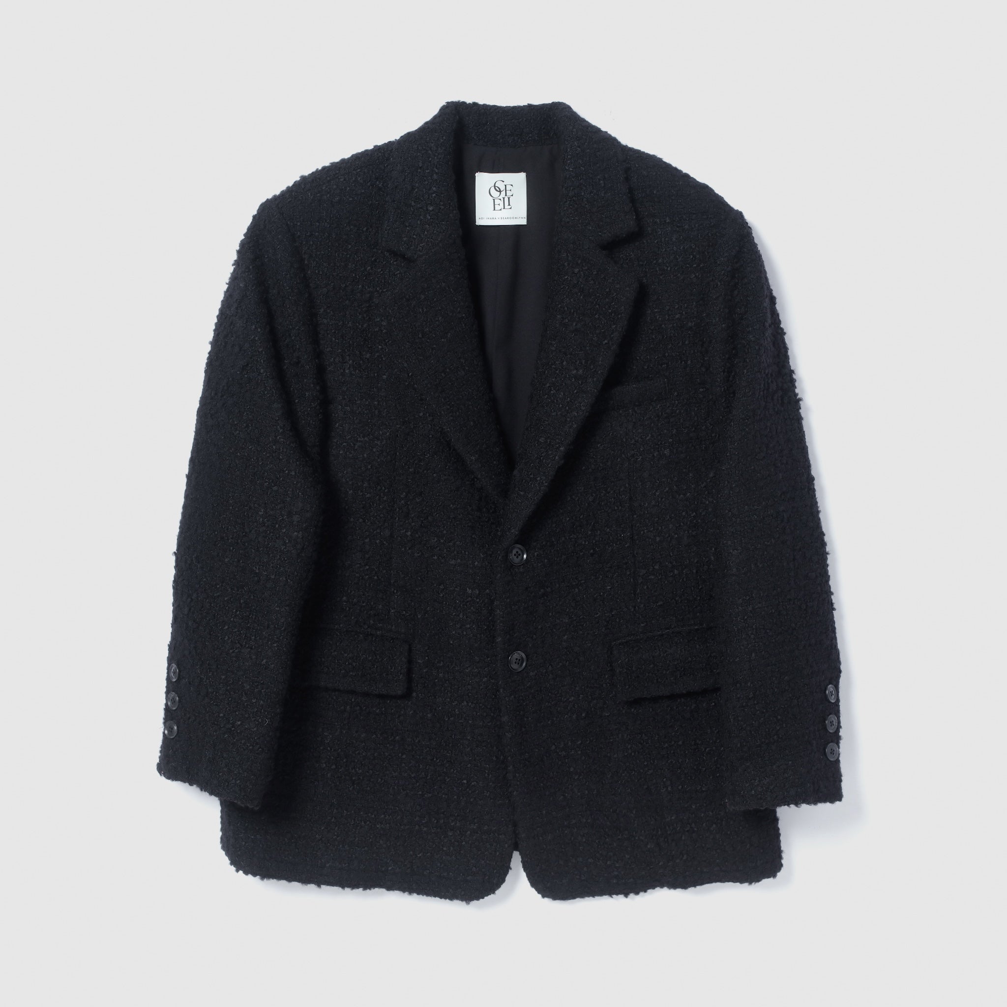 collab tweed over jacket