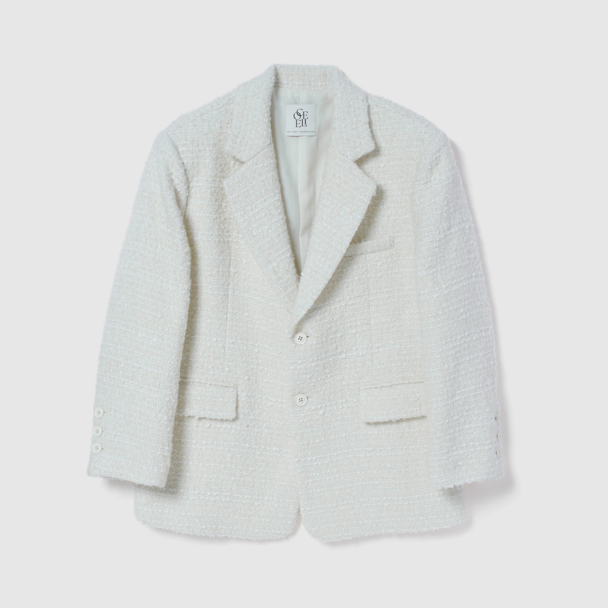 collab tweed over jacket